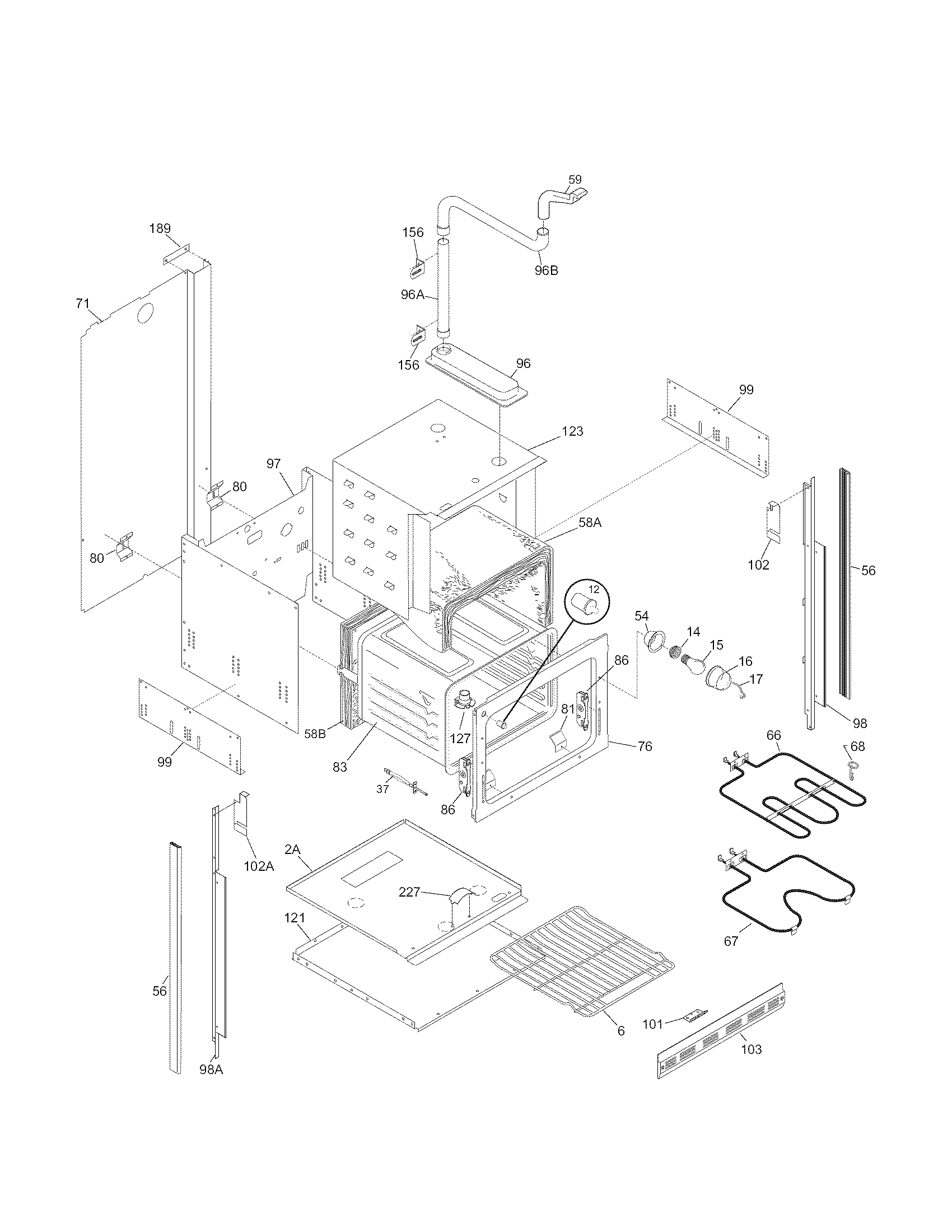 Kenmore 79040612802 lower oven diagram