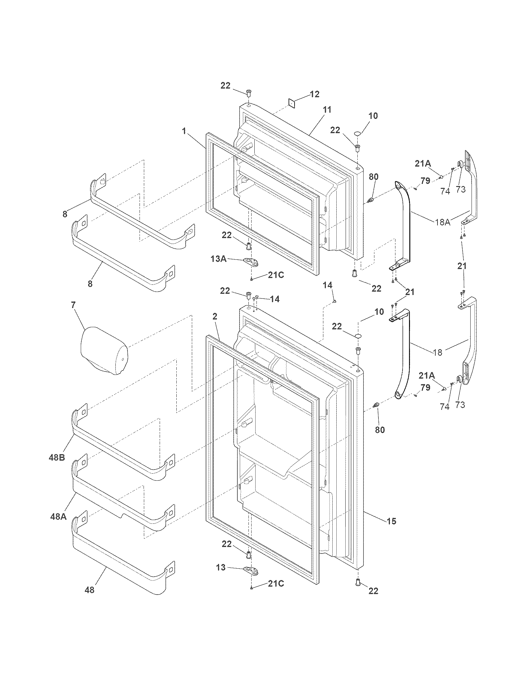 Kenmore 25378892012 door diagram