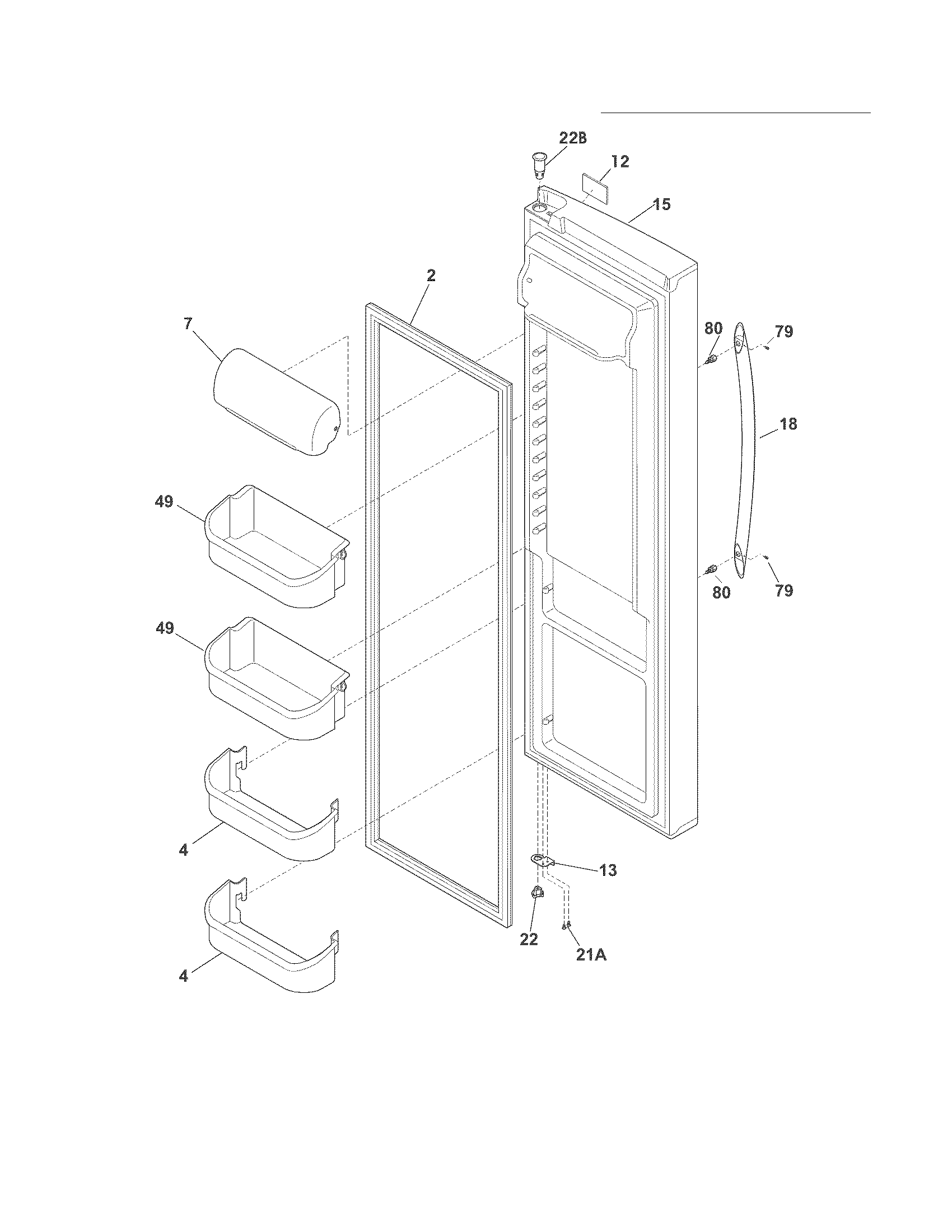 Crosley CRSH266MW3 refrigerator door diagram