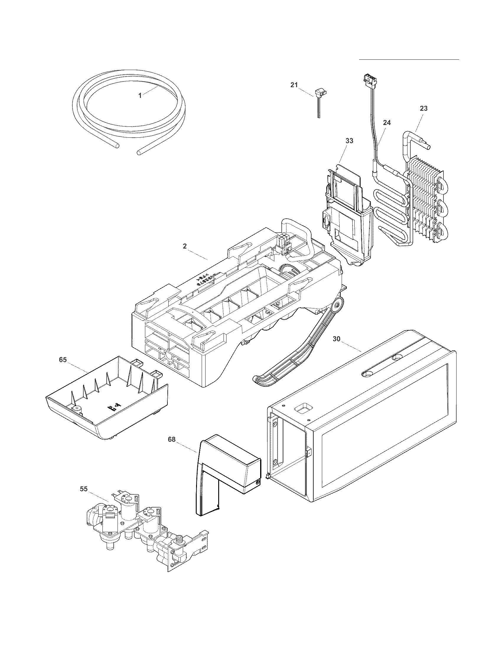 Frigidaire FGHB2844LFB ice maker diagram