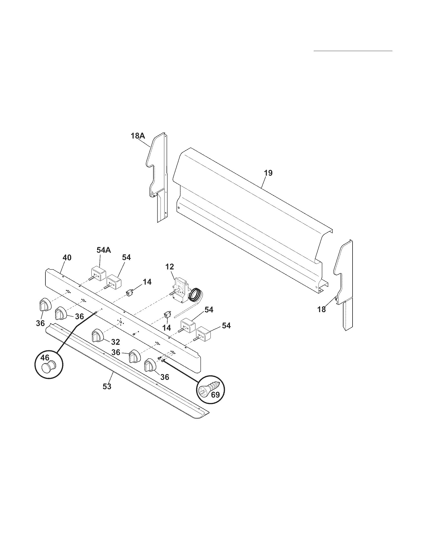 Frigidaire FFEF3000MWB backguard diagram