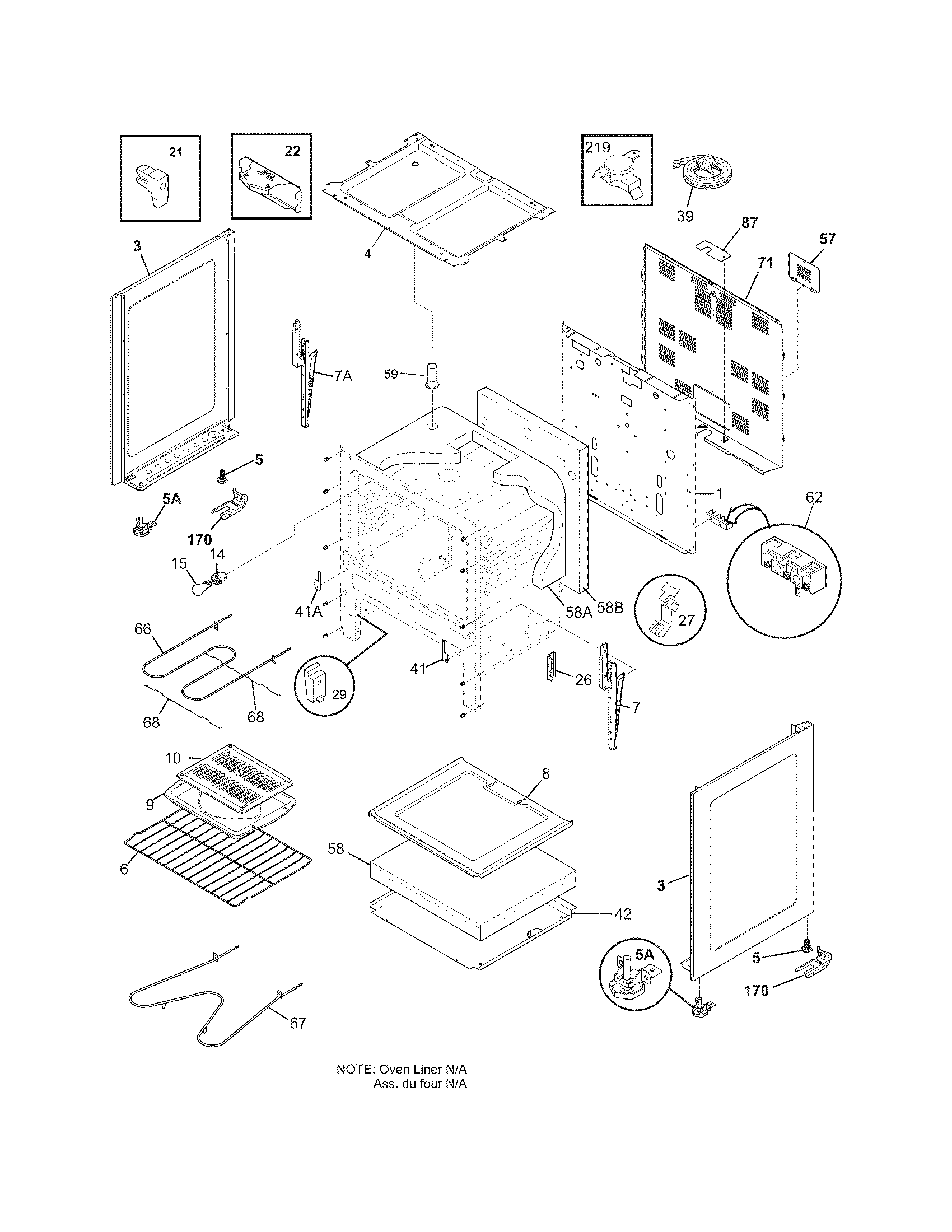 White-Westinghouse CWEF310GSG body diagram