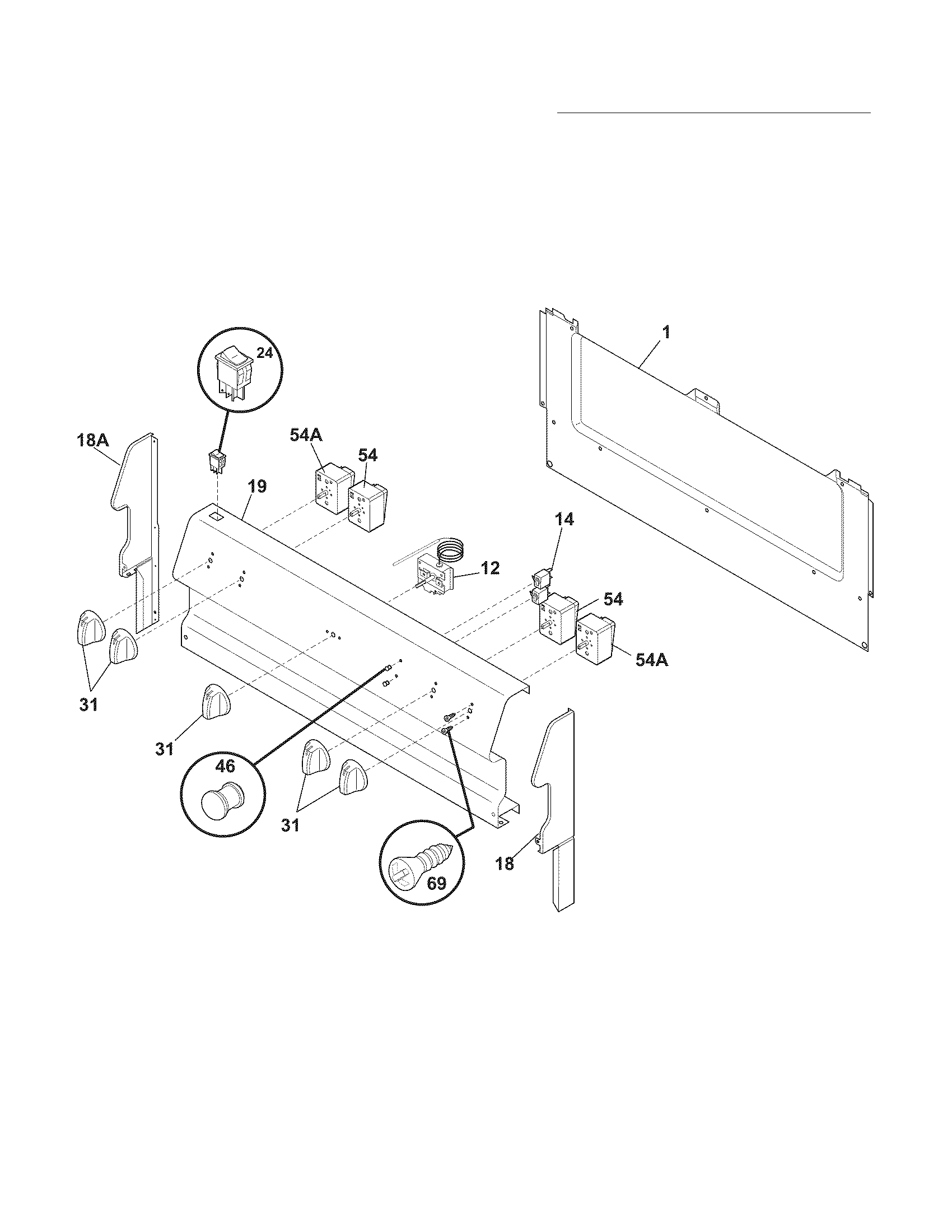 Frigidaire FFEF3005MWB backguard diagram
