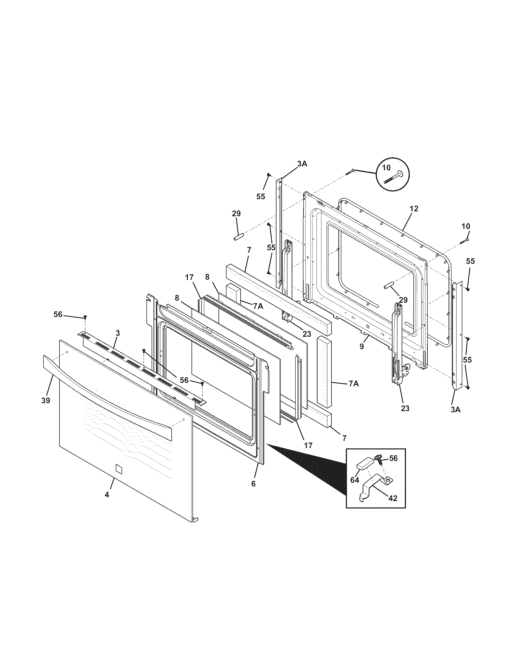 Kenmore Elite 79041072101 door diagram