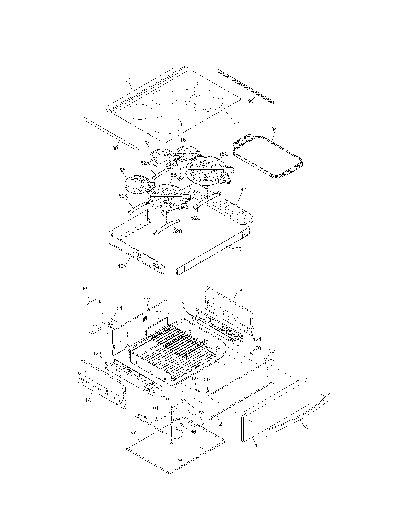 Kenmore Elite 79041073101 top/drawer diagram