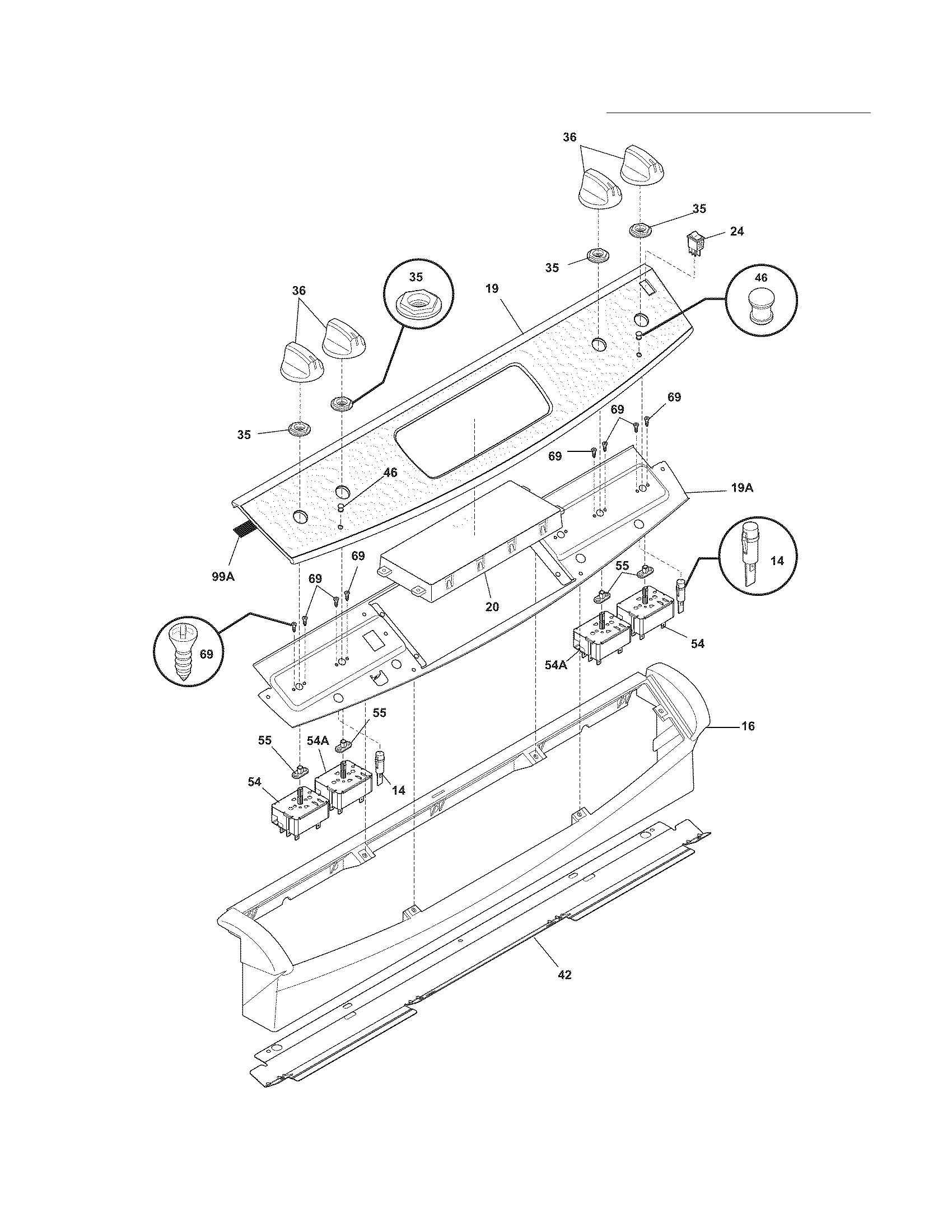 Frigidaire CFES3025LS5 backguard diagram
