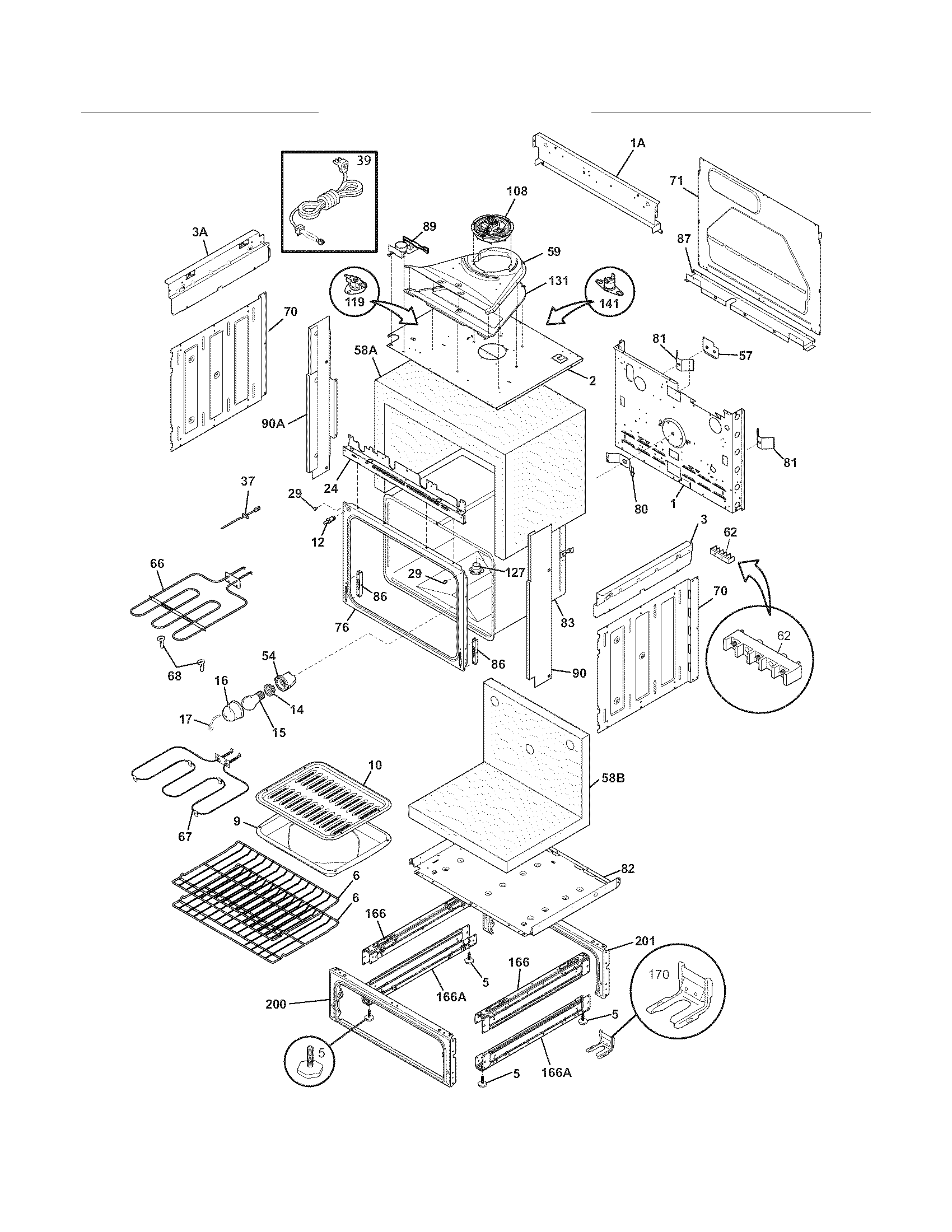 Frigidaire CFES3025LS5 body diagram