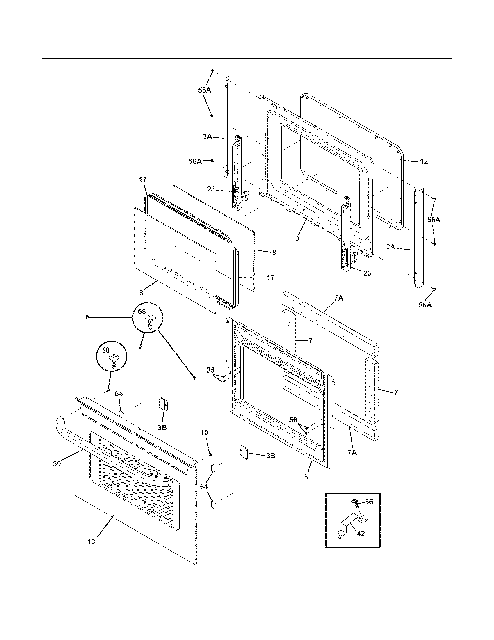 Frigidaire CFES3025LS5 door diagram