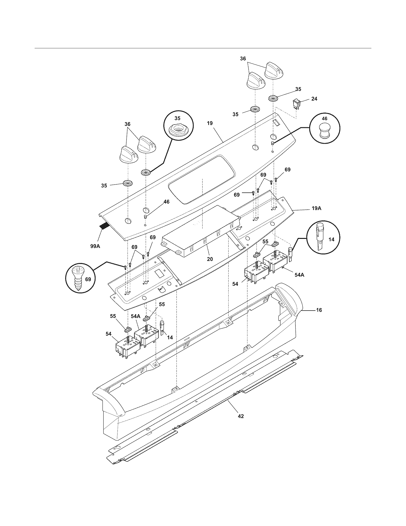 Frigidaire FFES3015LWE backguard diagram