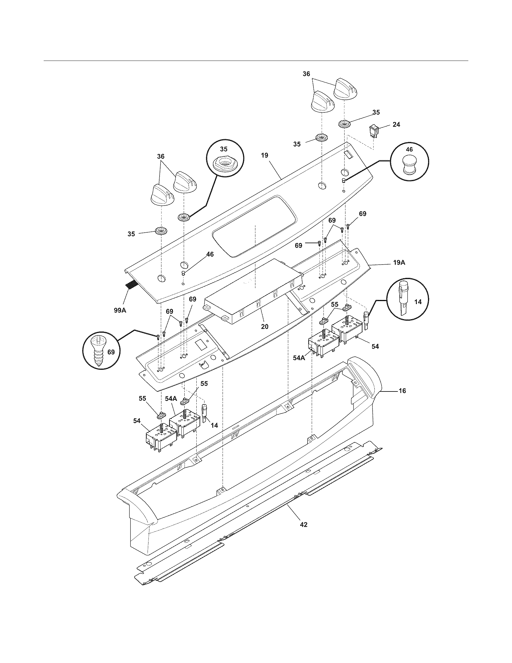 Frigidaire FFED3025LBD backguard diagram