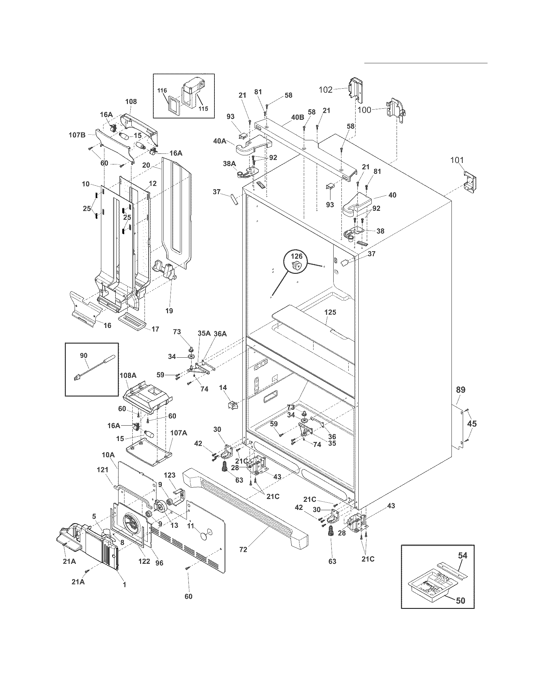 Frigidaire FGUB2642LE6 cabinet diagram