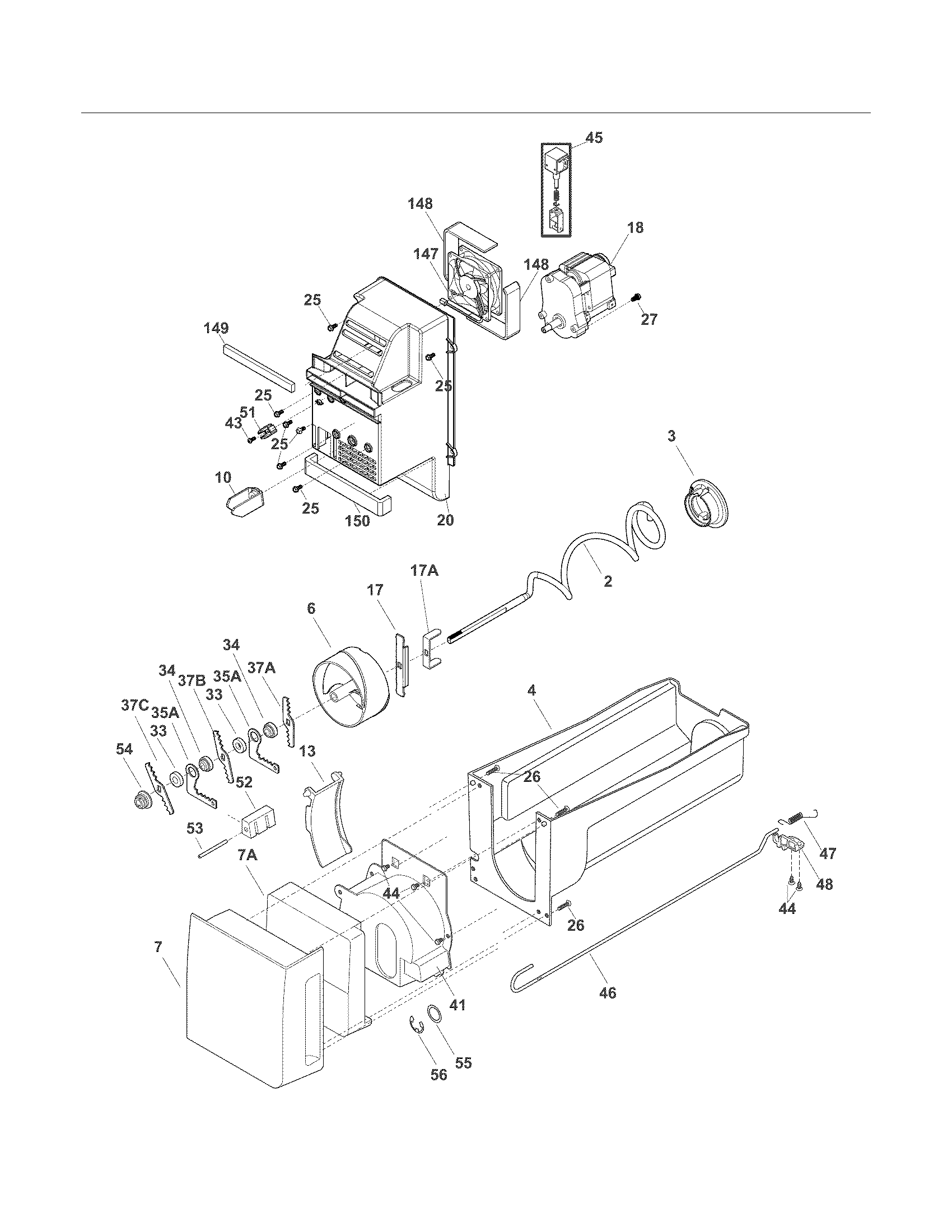 Frigidaire FGUB2642LE6 ice container diagram
