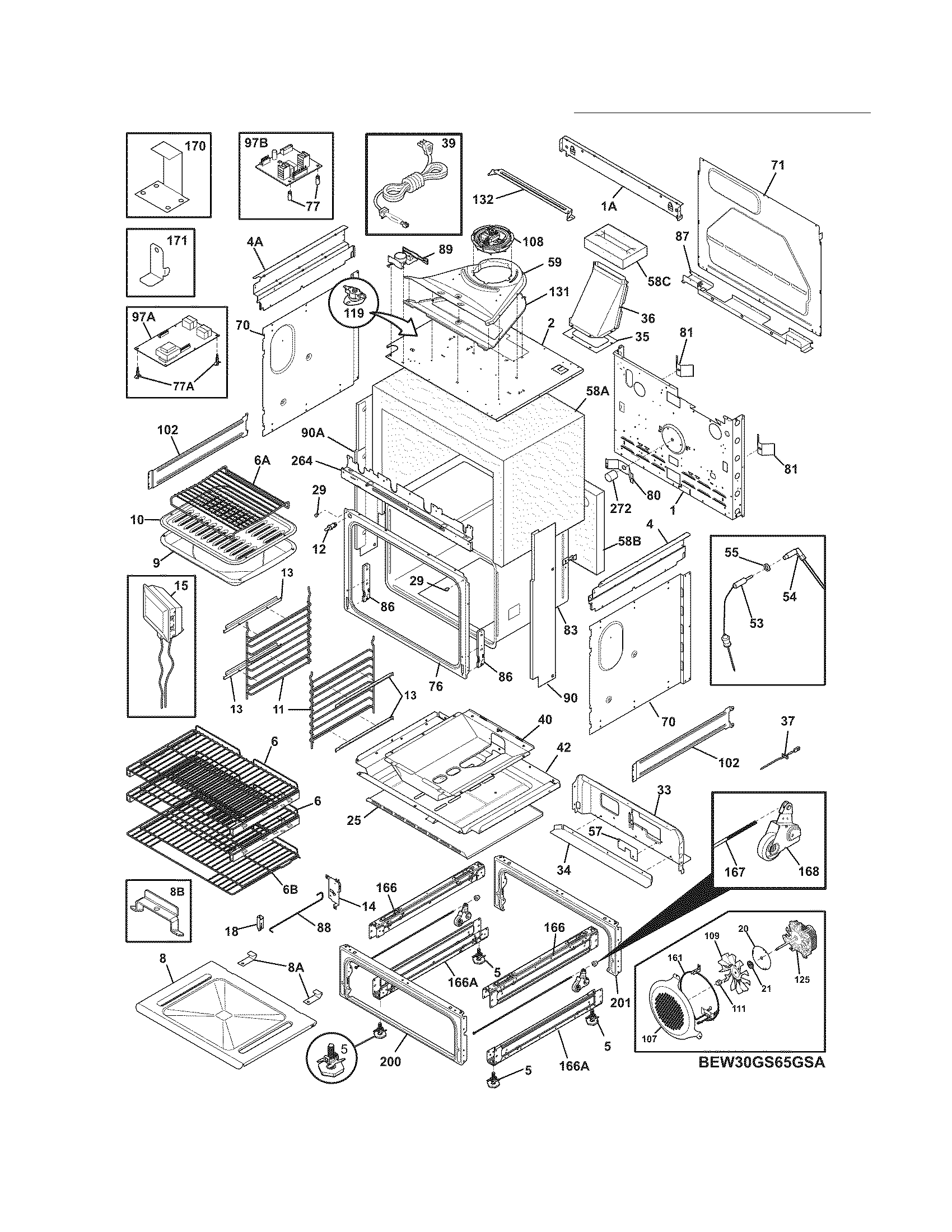 Electrolux EW30GS75KSB body diagram