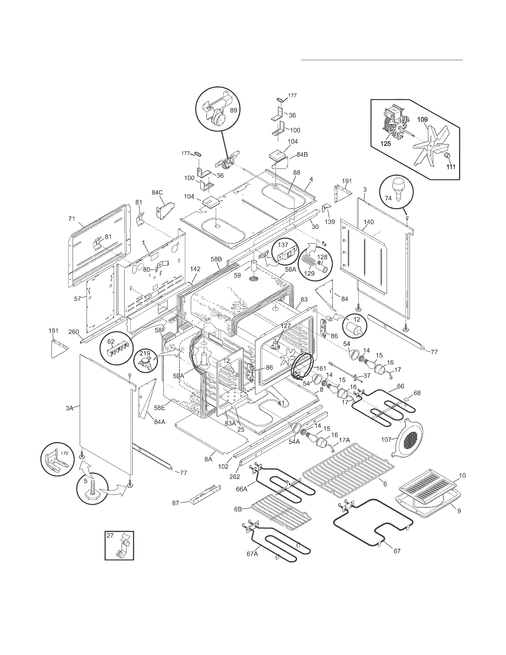 Frigidaire FPEF4085KFD body diagram