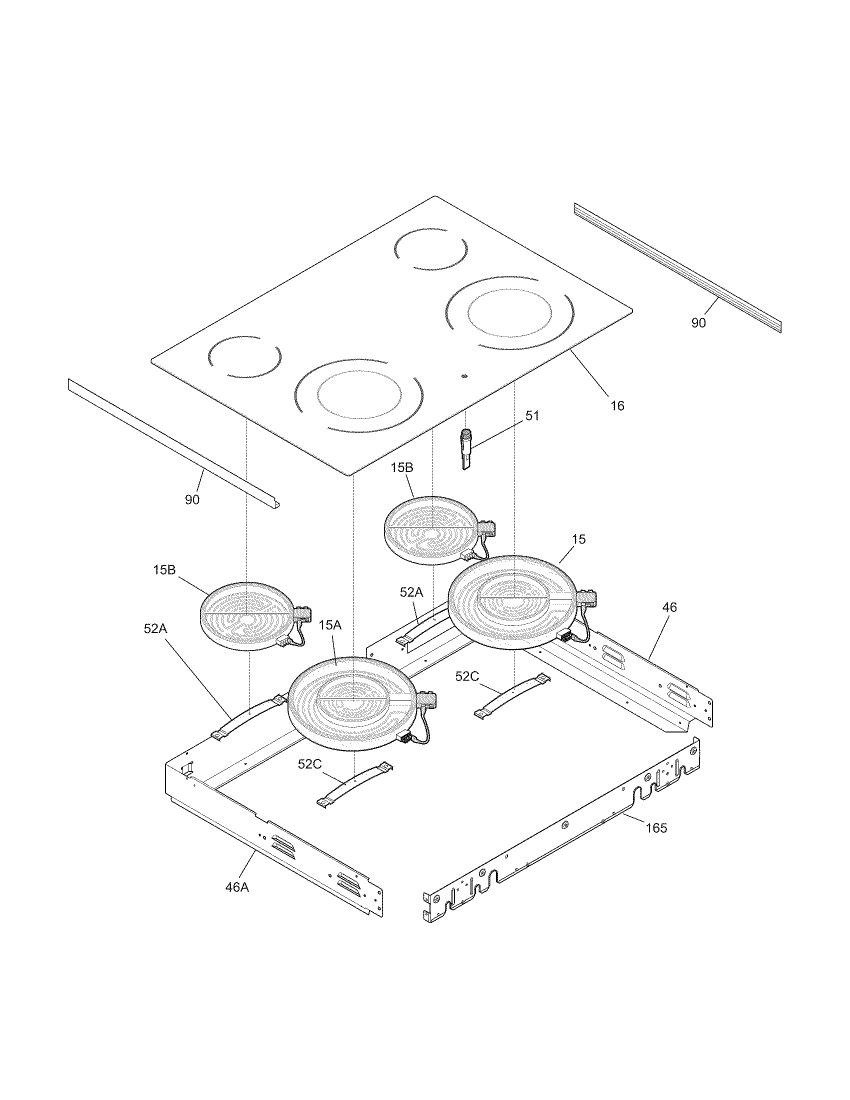 Kenmore 79045599904 main top diagram