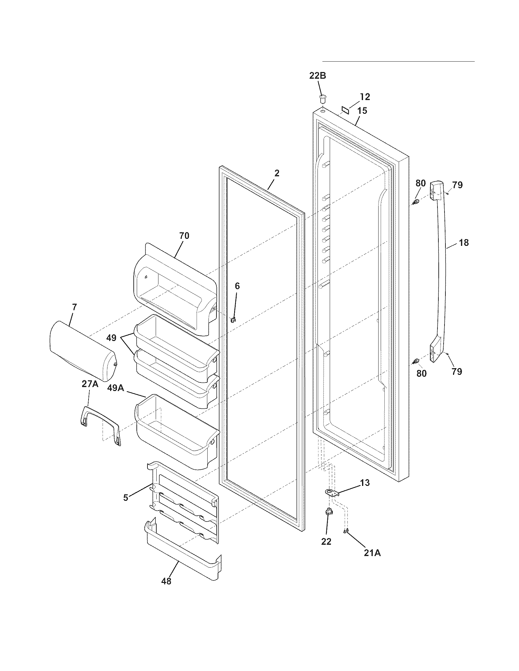 Frigidaire FPHC2399KF6 refrigerator door diagram