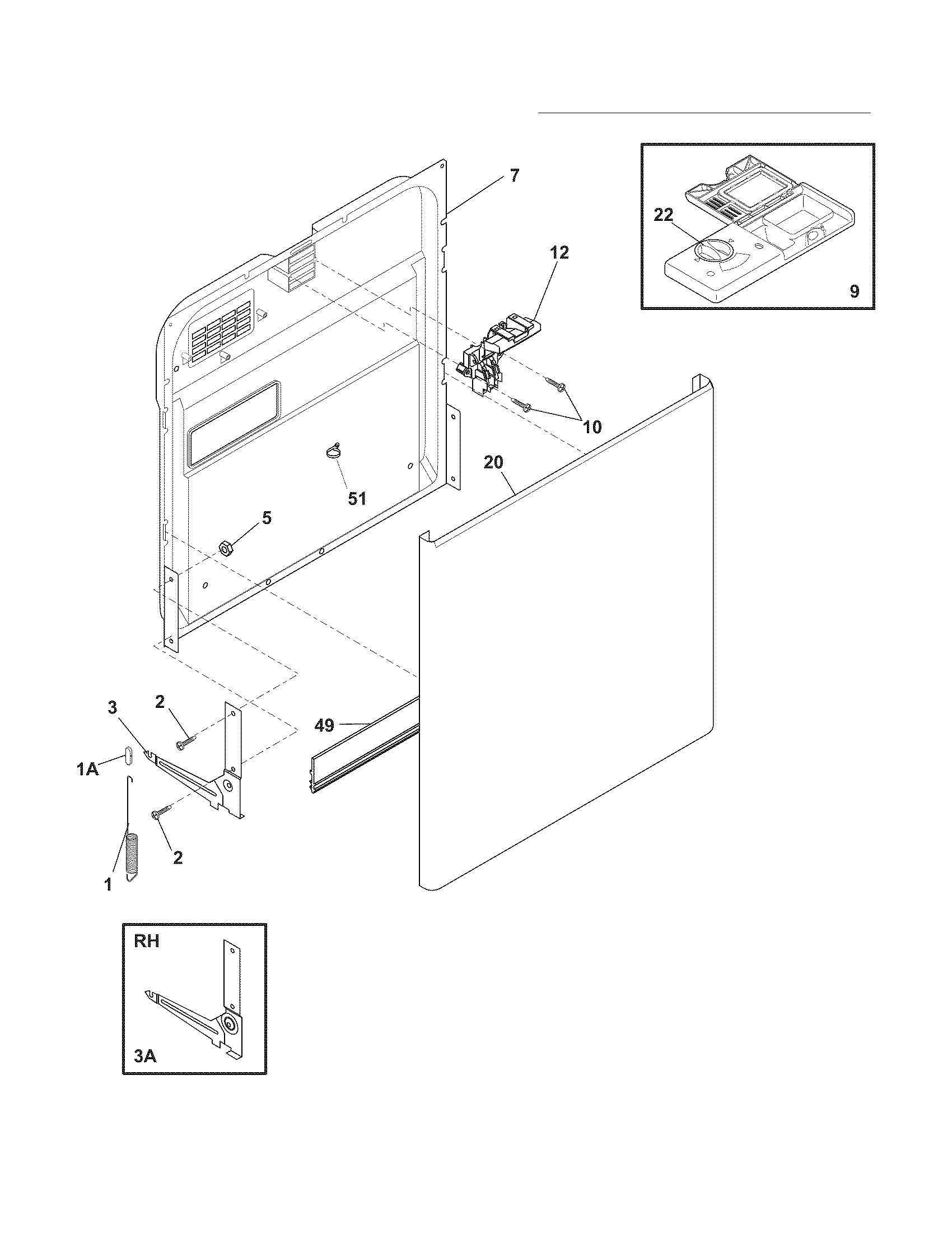 Kelvinator KABD2405MW1B door diagram