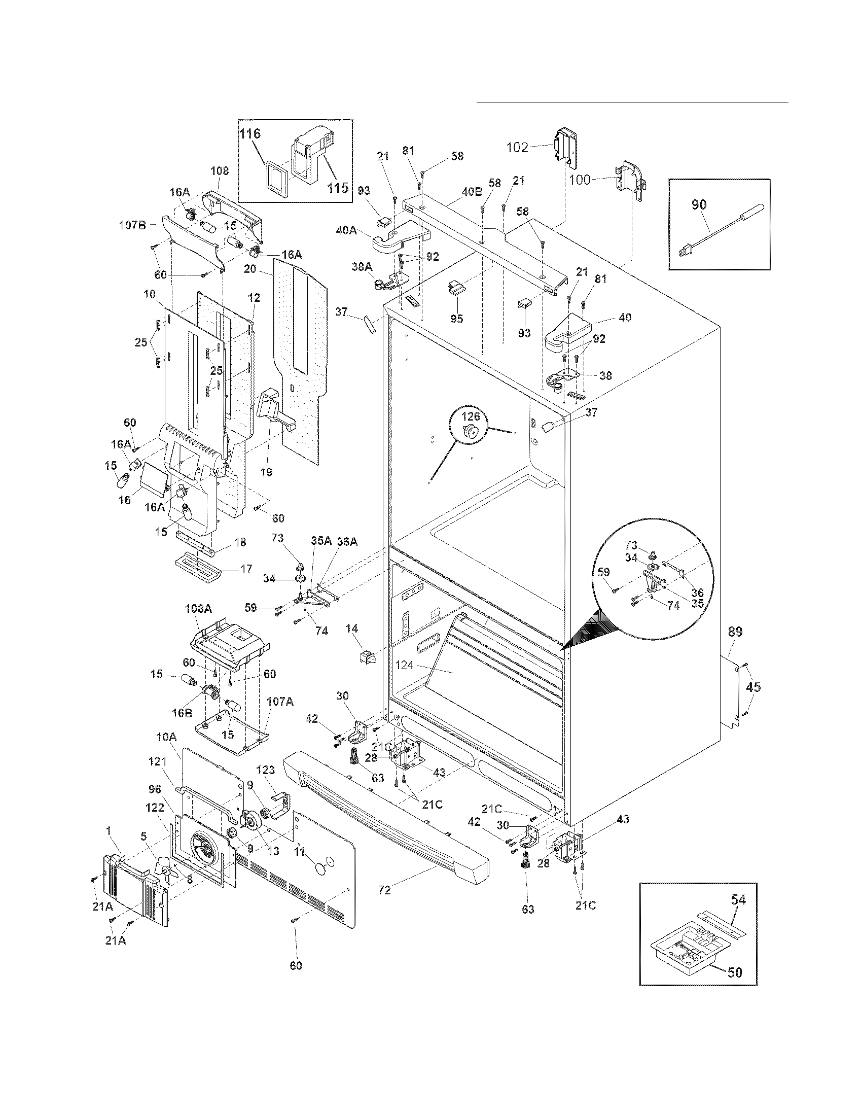 Electrolux EI28BS56IBE cabinet diagram
