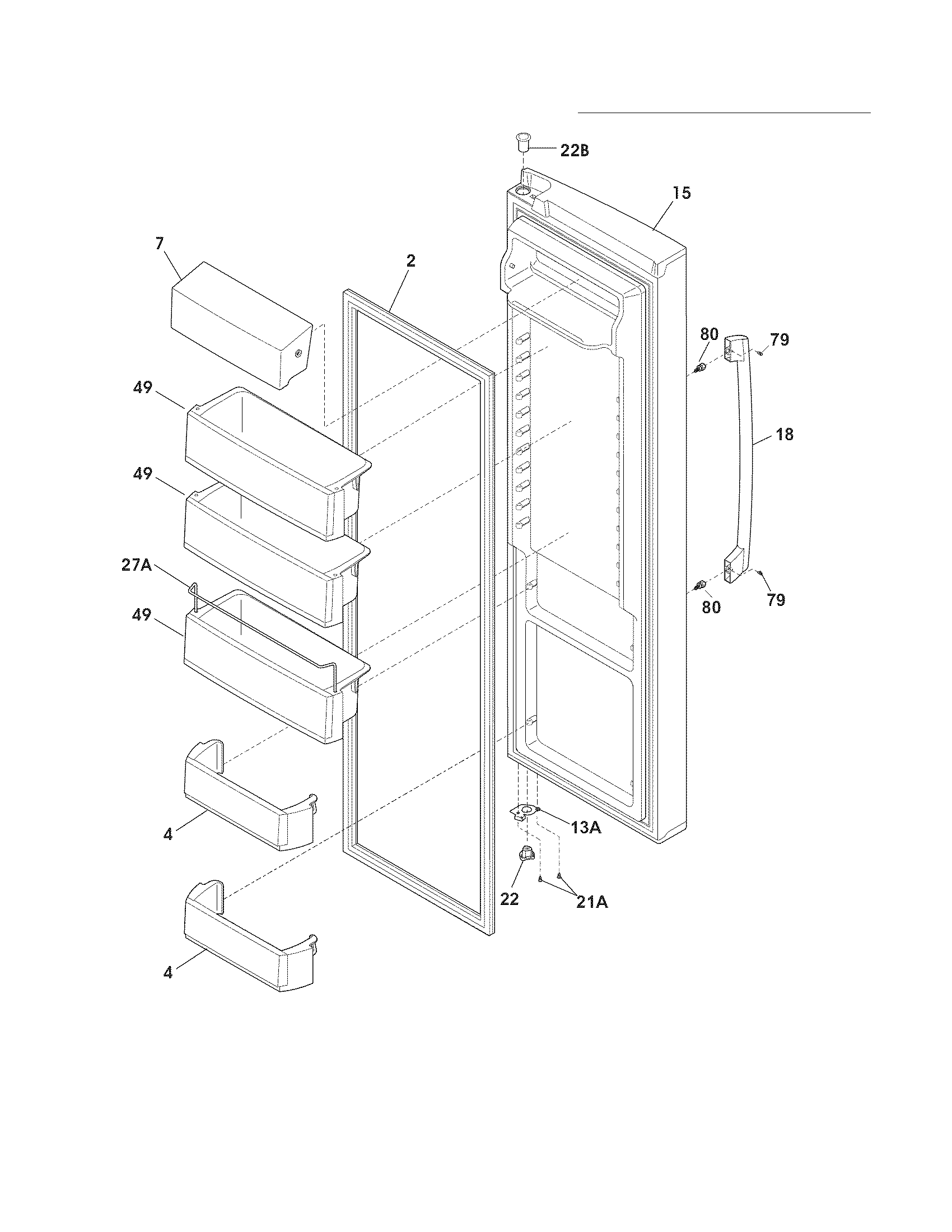 Electrolux EW26SS70IS6 refrigerator door diagram