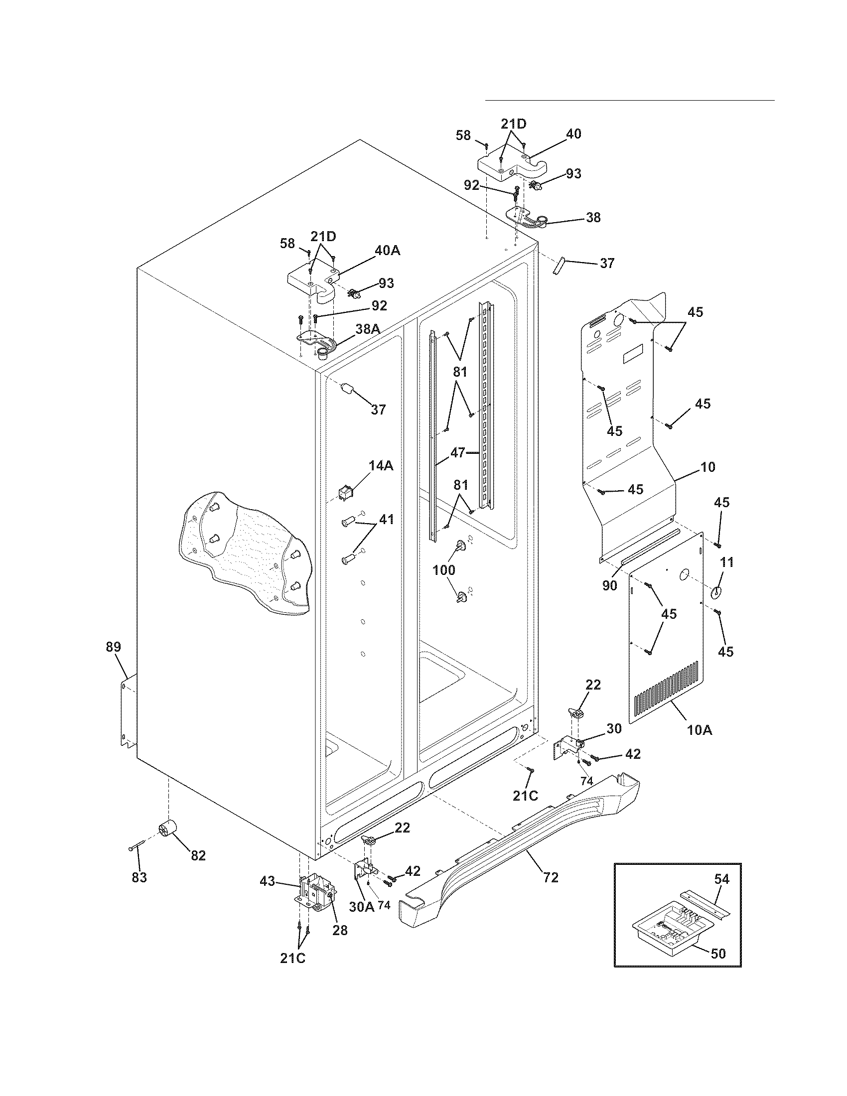 Electrolux EW26SS70IS6 cabinet diagram