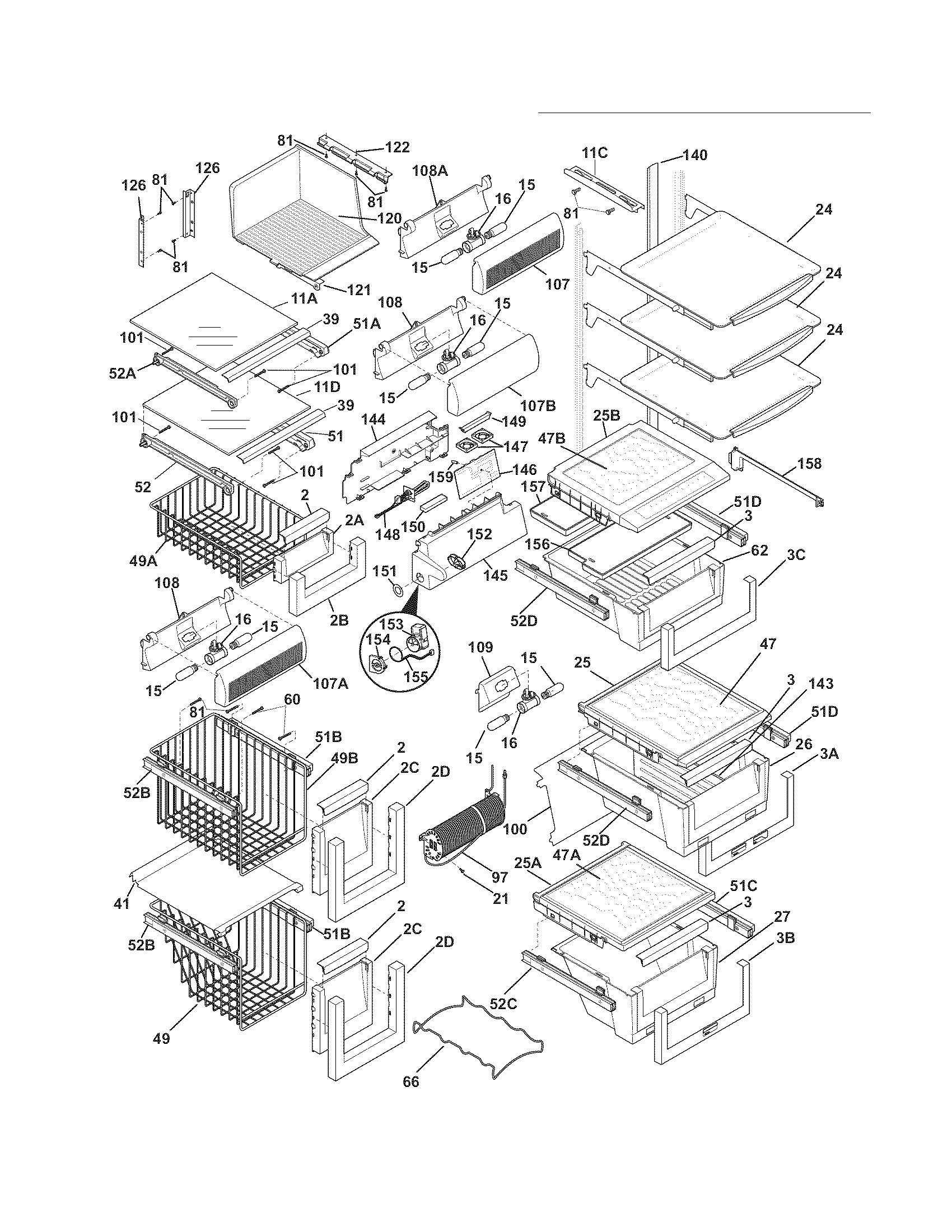 Electrolux EW26SS70IS6 shelves diagram