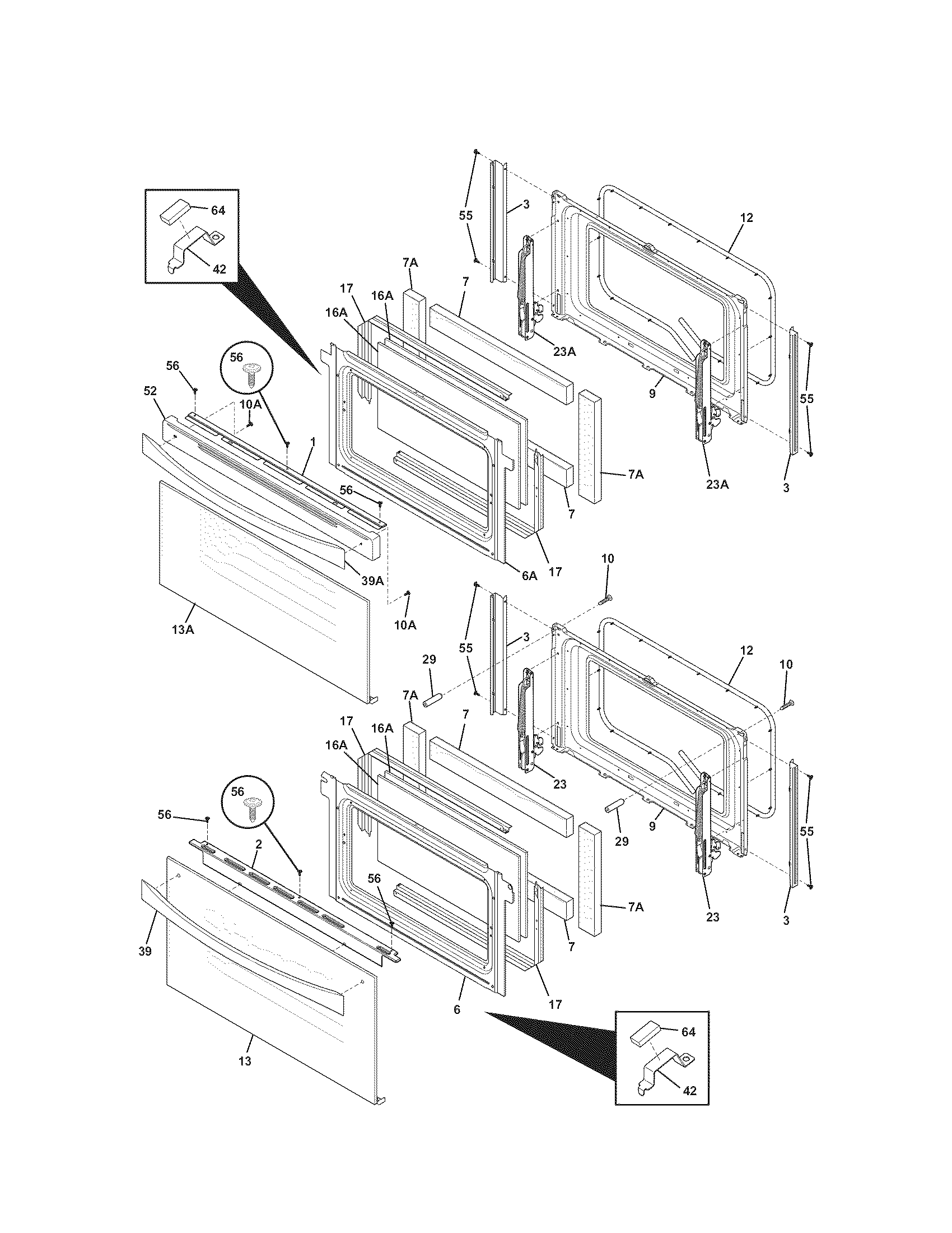 Kenmore Elite 79097512101 doors diagram