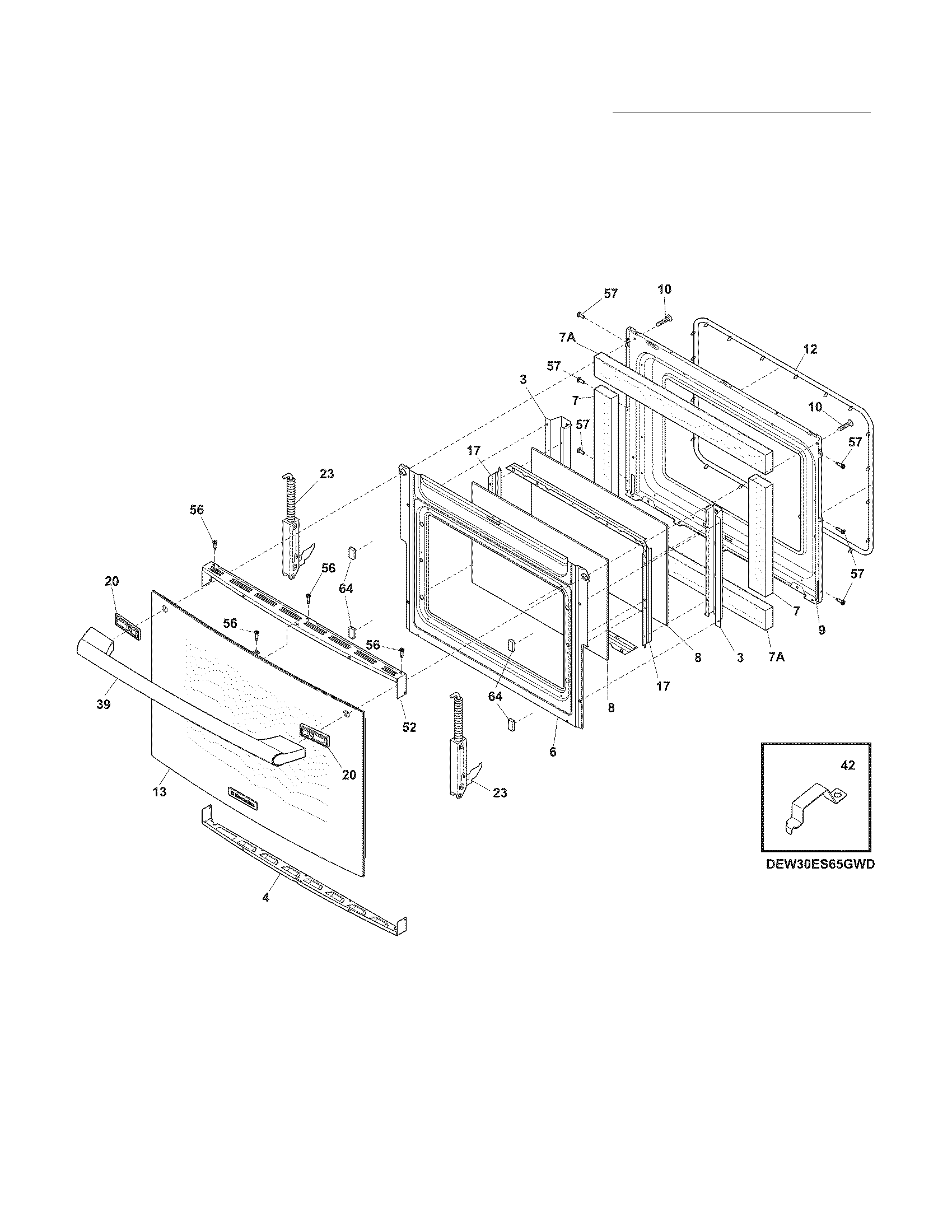 Electrolux EI30ES55LBA door diagram