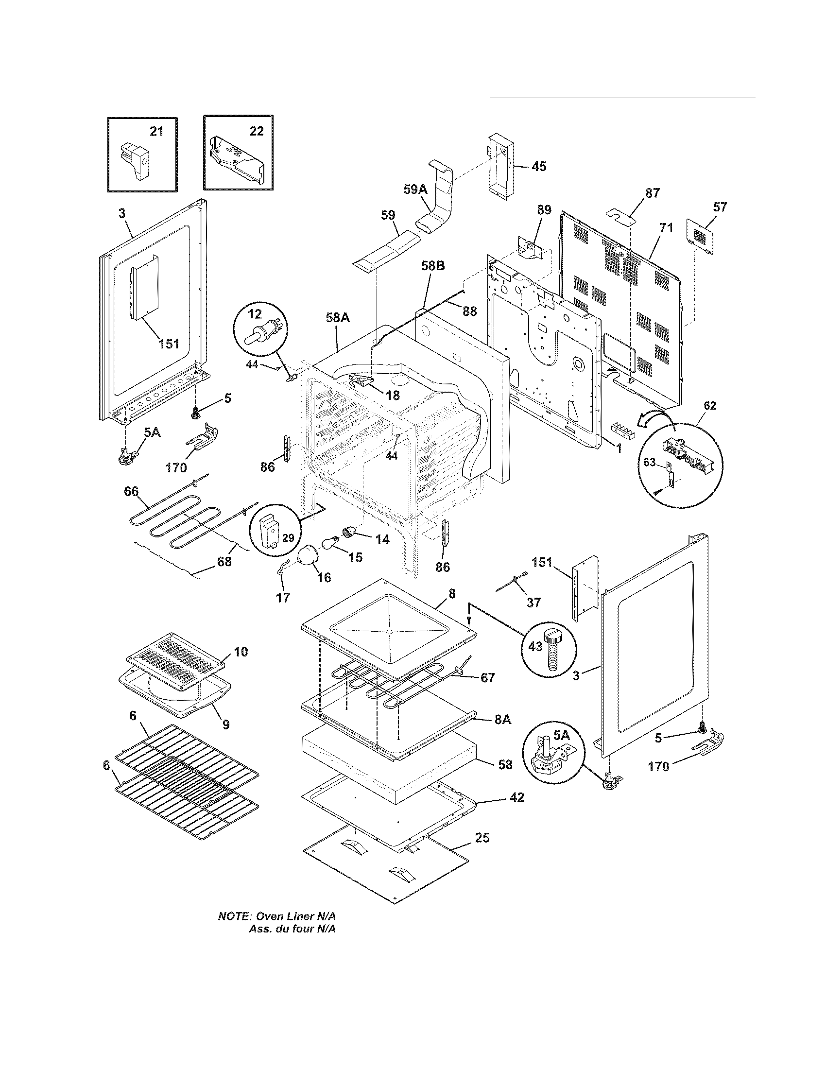 Crosley CRE3880LSK body diagram