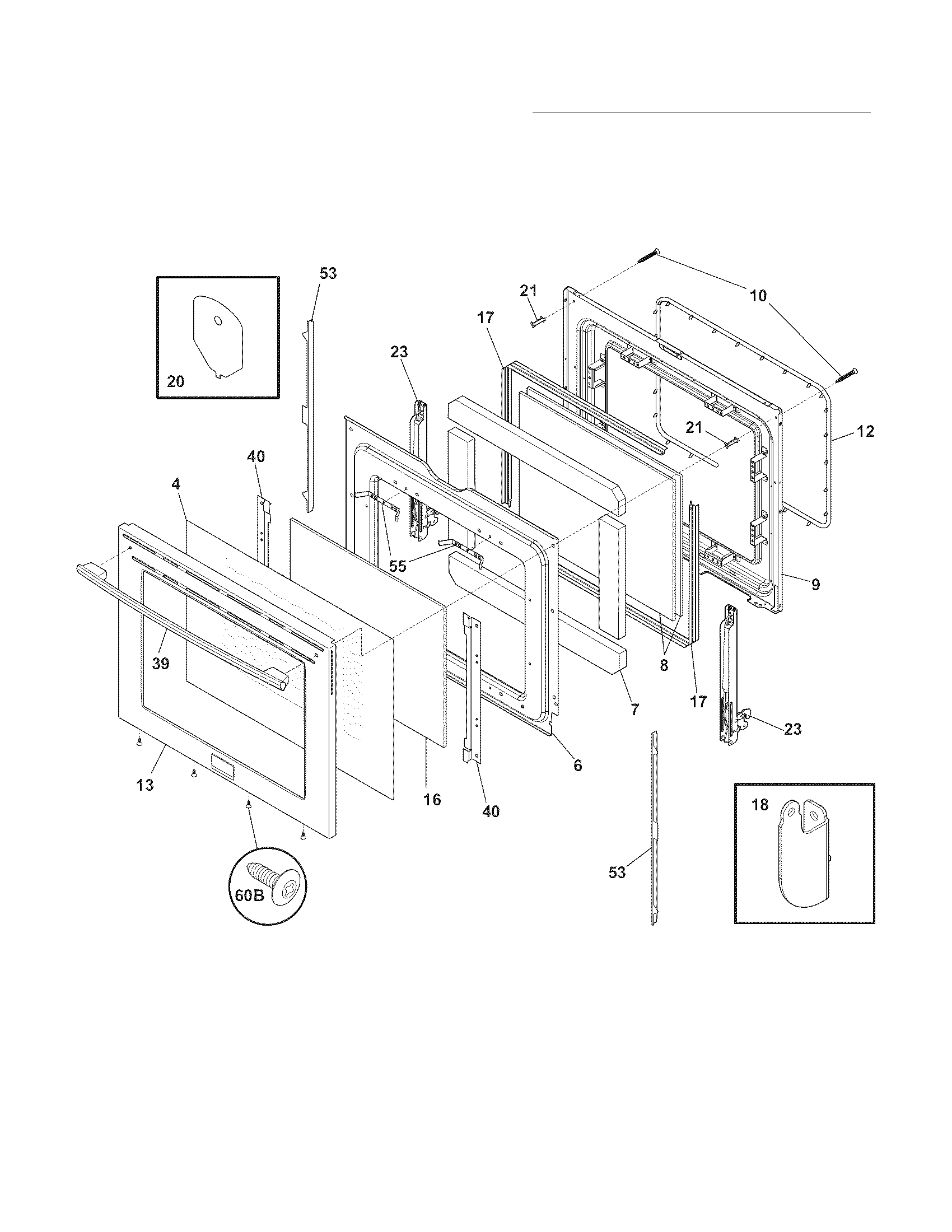 Frigidaire FPEF3081MFB door diagram