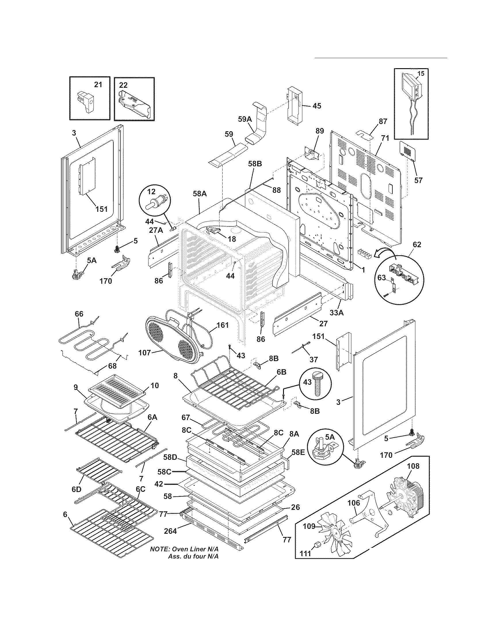 Frigidaire FPEF3081MFC body diagram