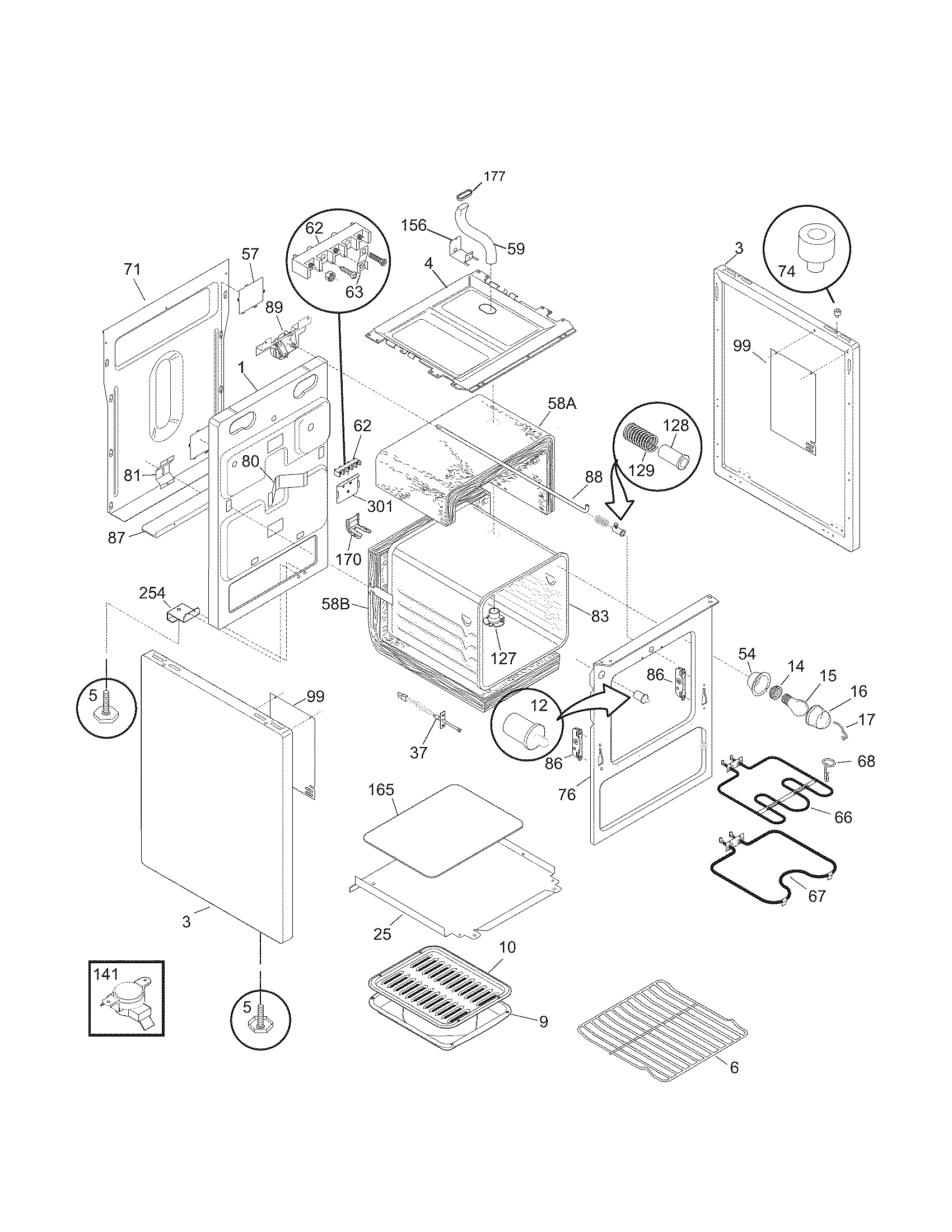 Kenmore 79090152307 body diagram