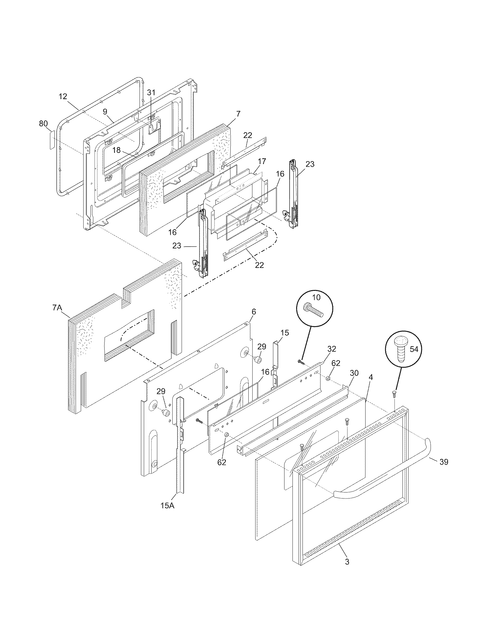 Kenmore 79090152307 door diagram