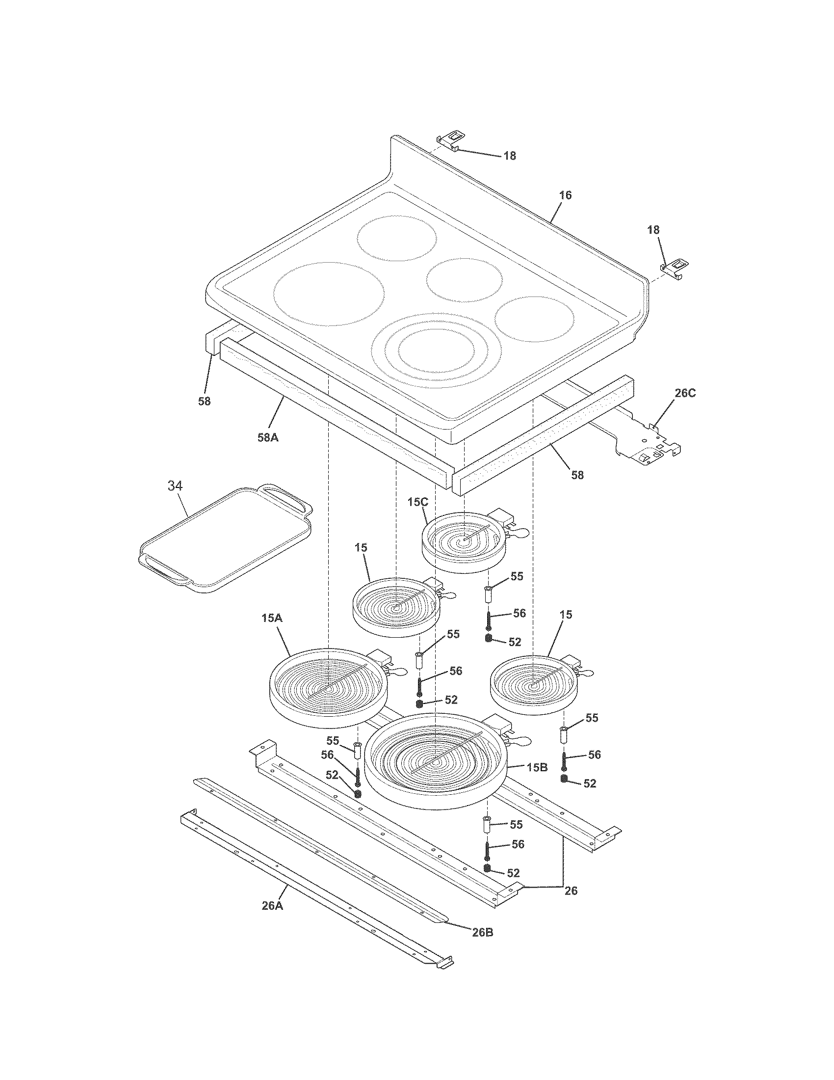 Kenmore Elite 79097513101 main top diagram