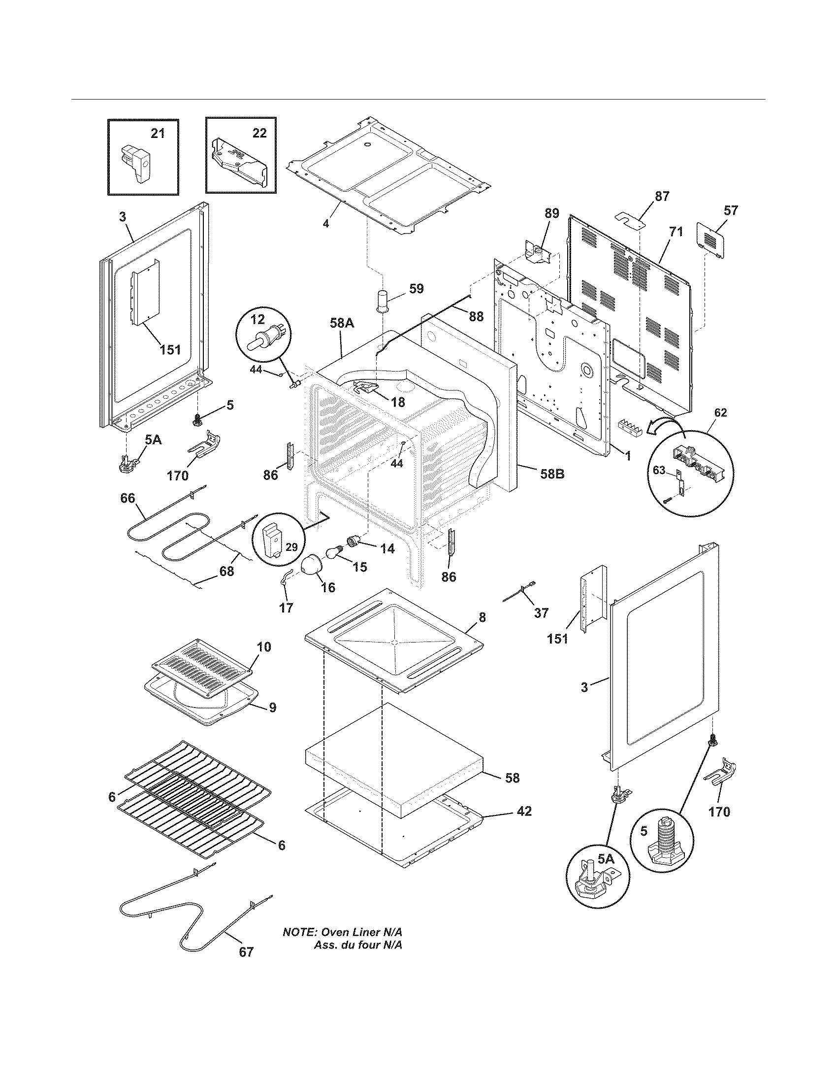 Frigidaire FFEF3015LSJ body diagram