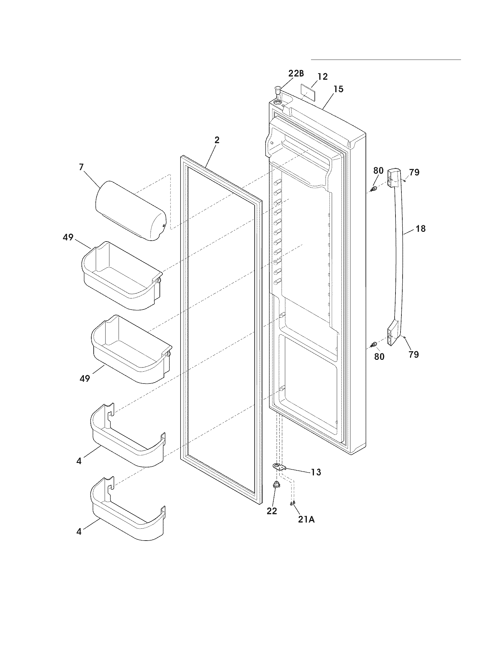 Frigidaire FPHS2386LF5 refrigerator door diagram