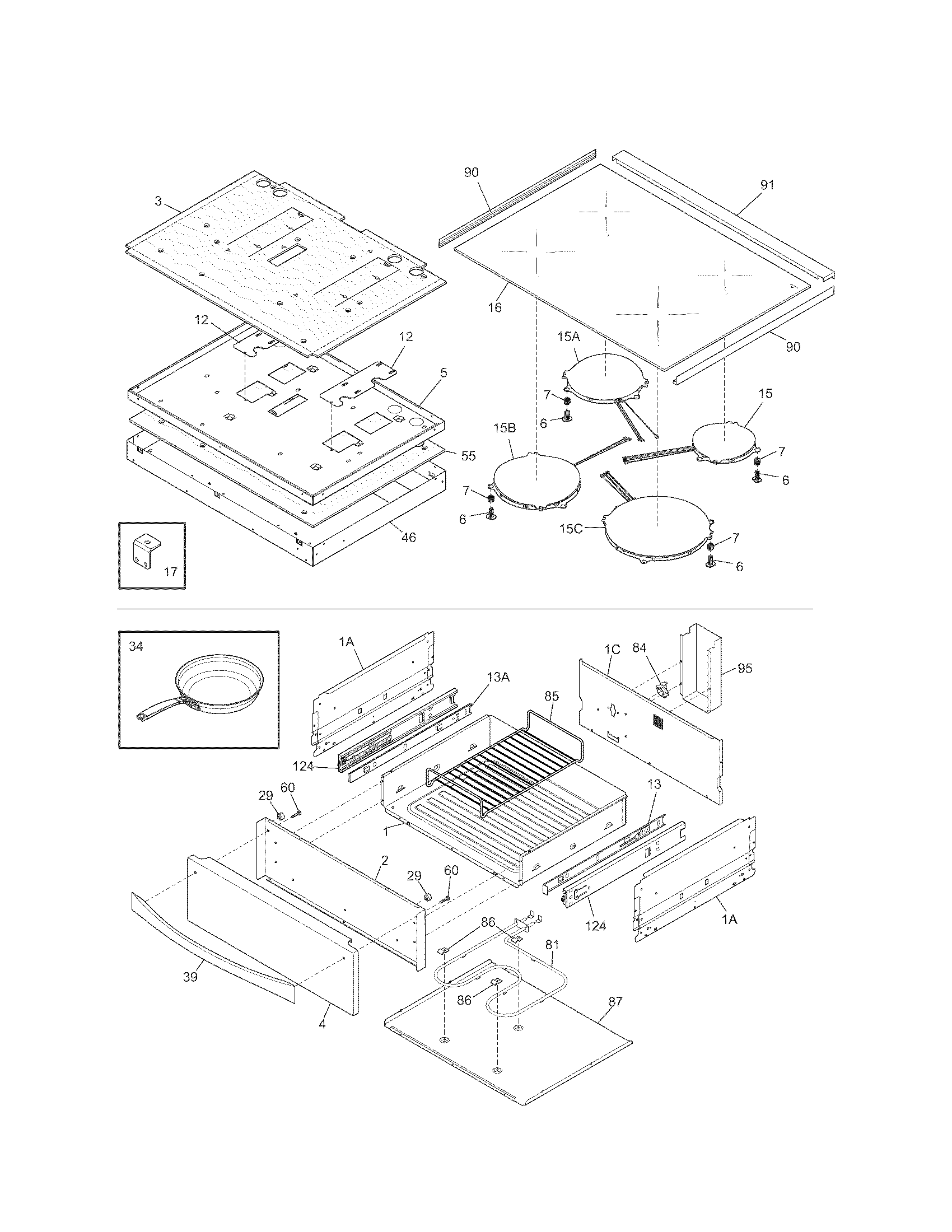 Kenmore Elite 79045013101 top/drawer diagram
