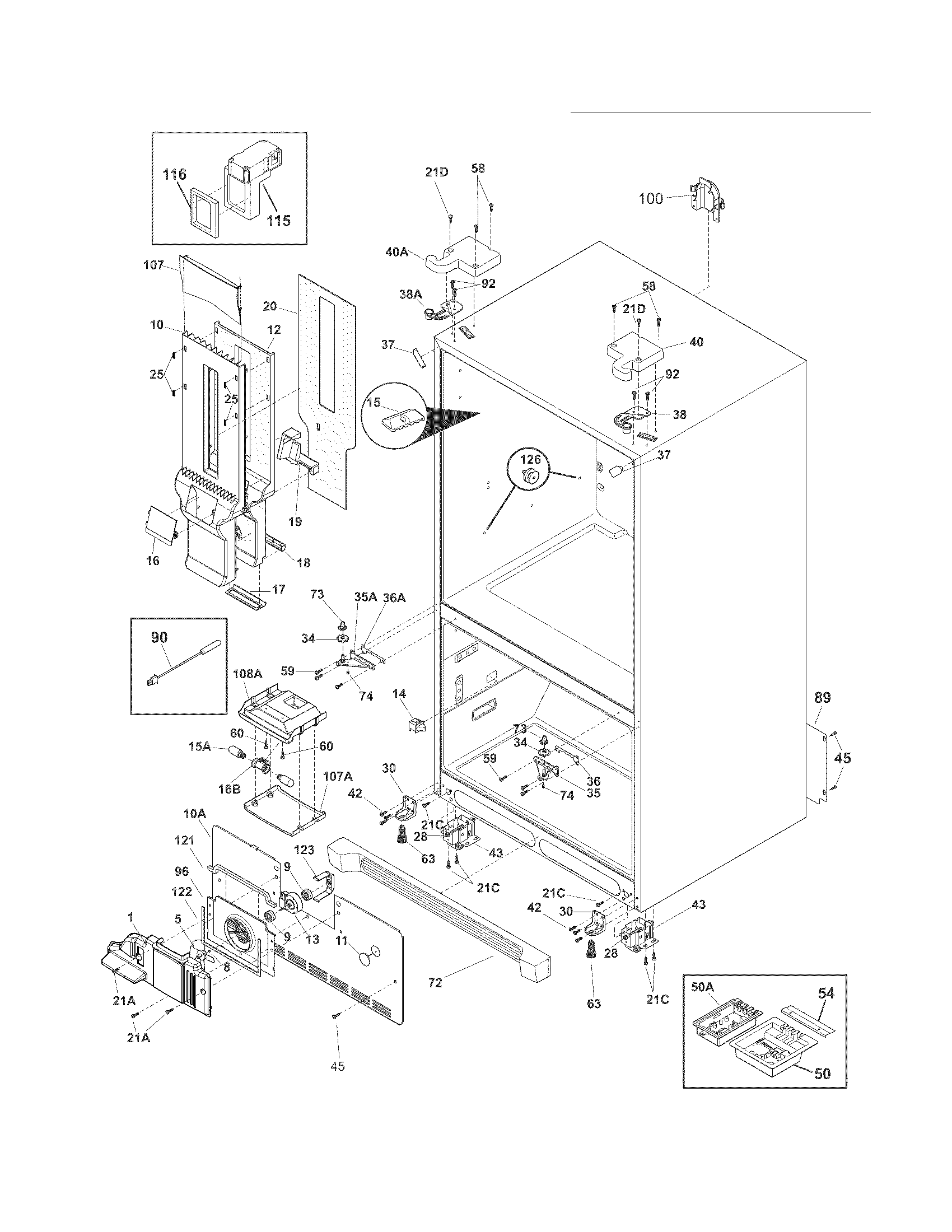 Electrolux EI27BS16JB5 cabinet diagram