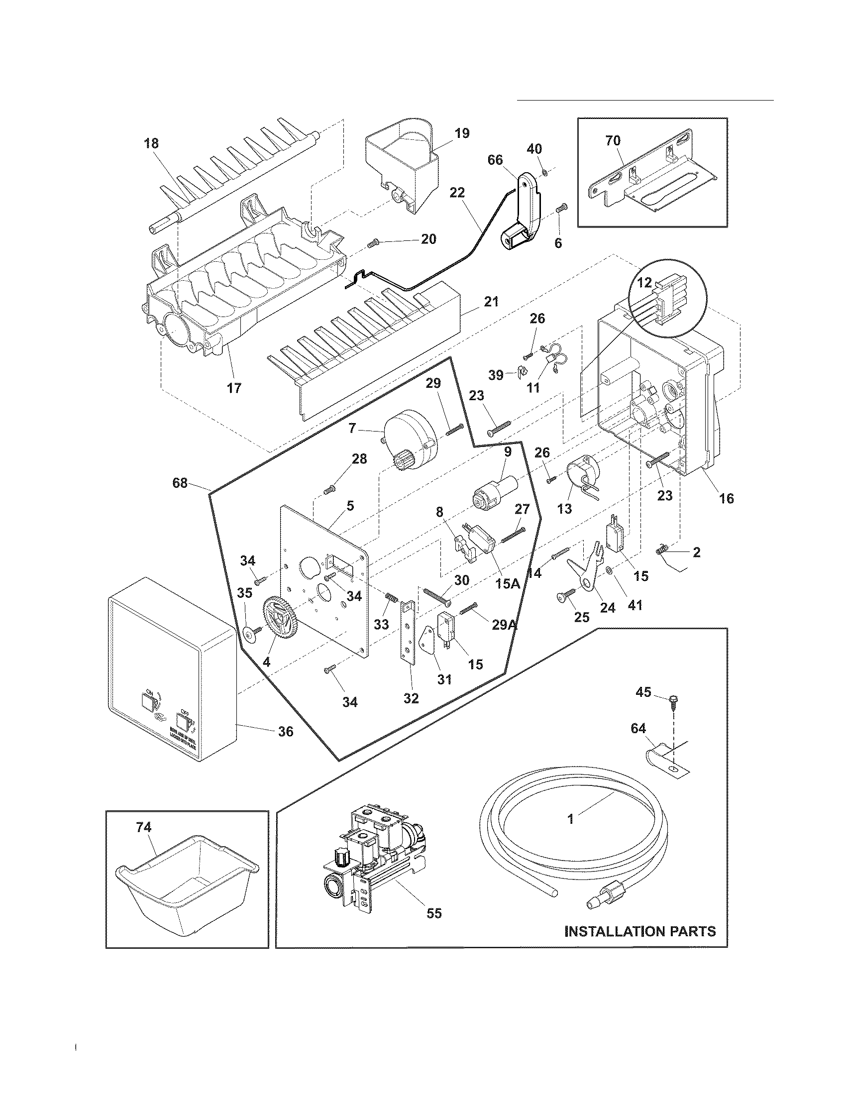 Electrolux EI27BS16JB5 ice maker diagram