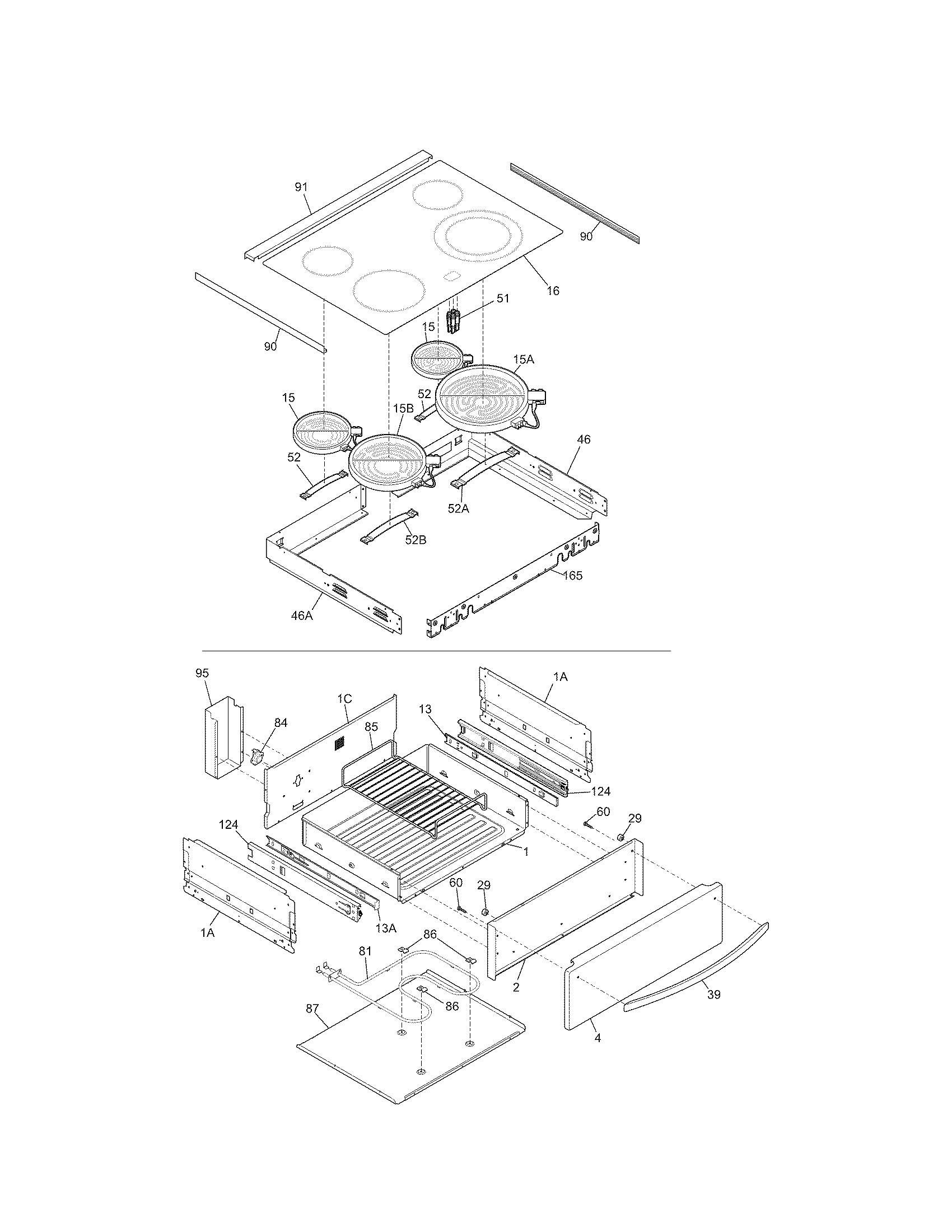 Kenmore 79046899905 top/drawer diagram