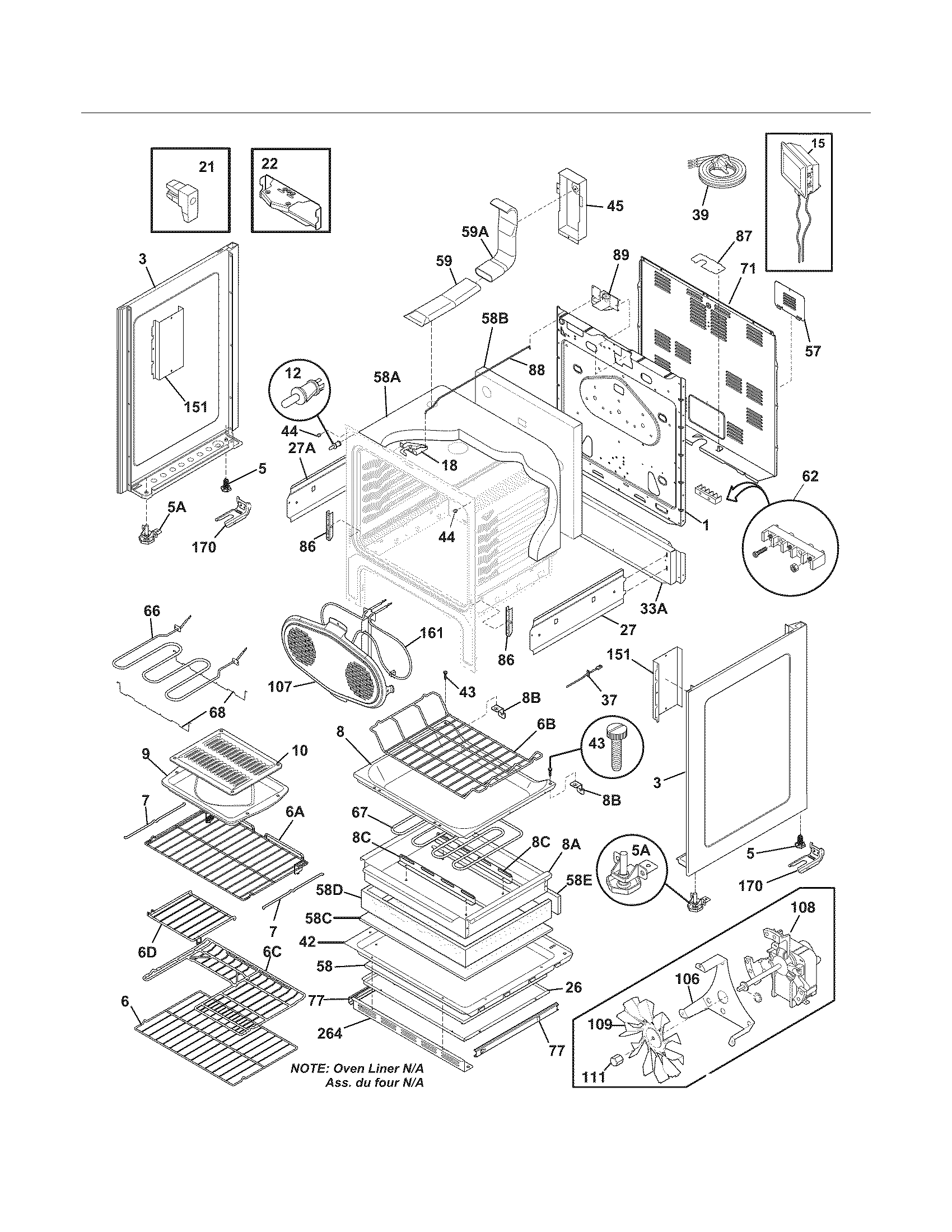 Frigidaire CPEF3081MFC body diagram