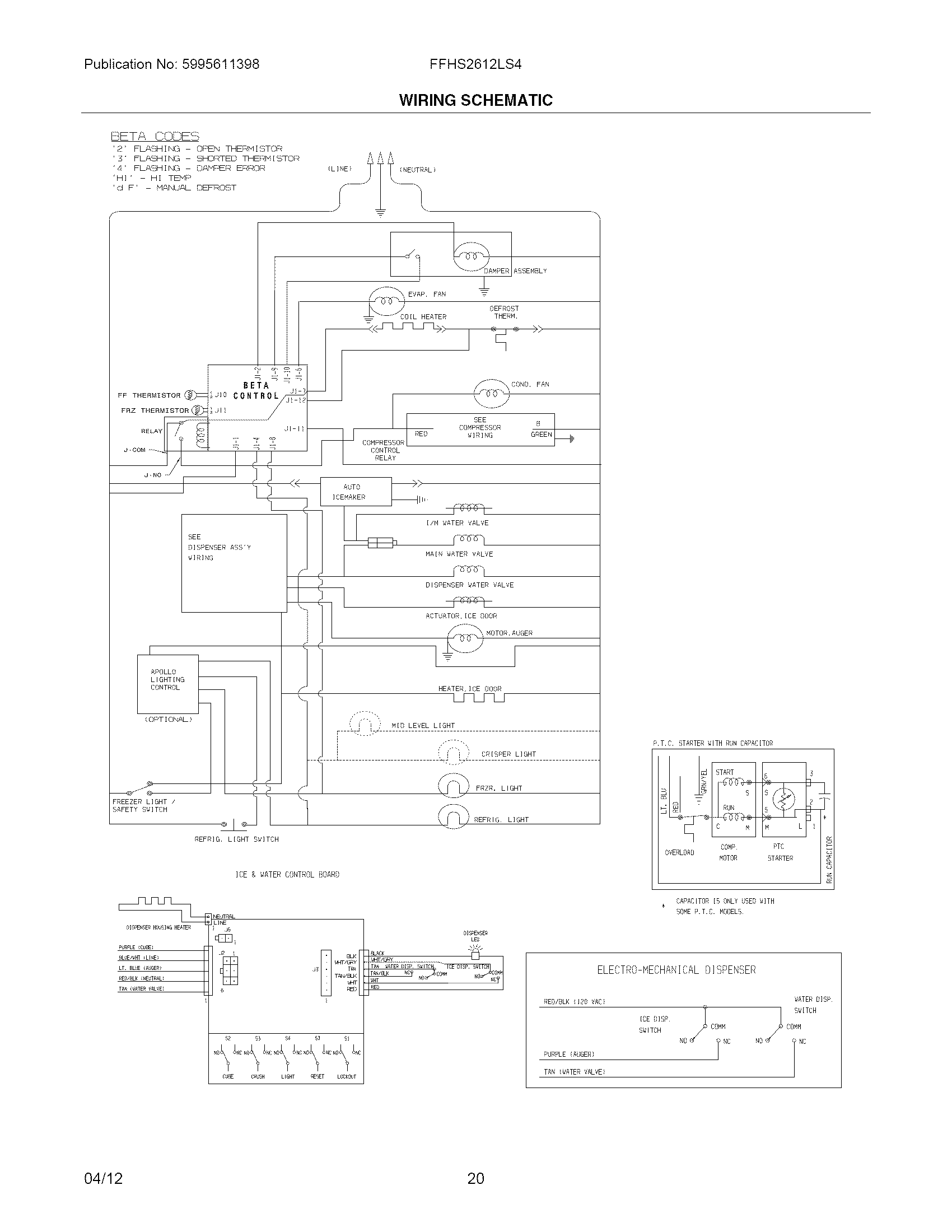 Frigidaire FFHS2612LS4 wiring schematic diagram