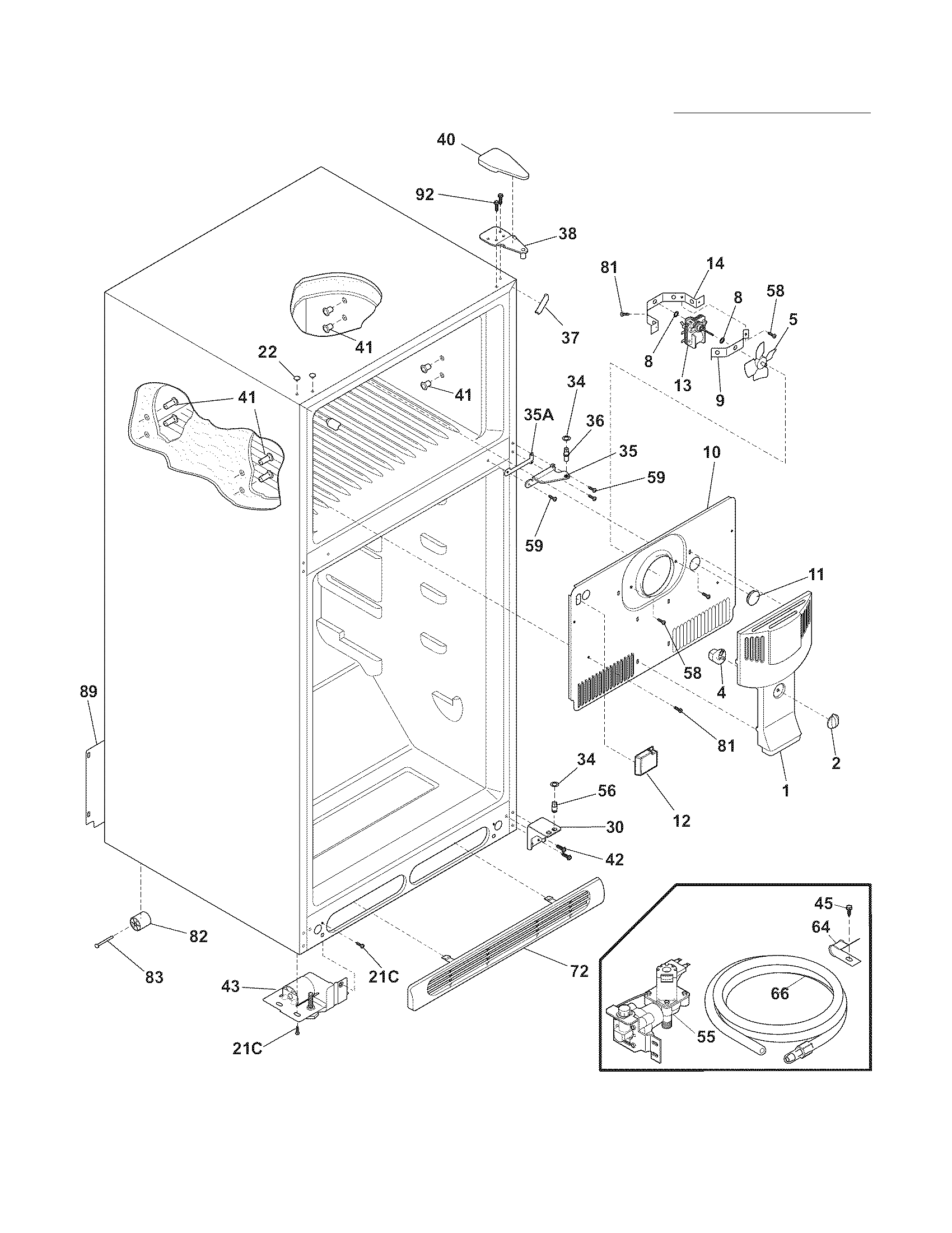 Frigidaire LFHT1817LB4 cabinet diagram