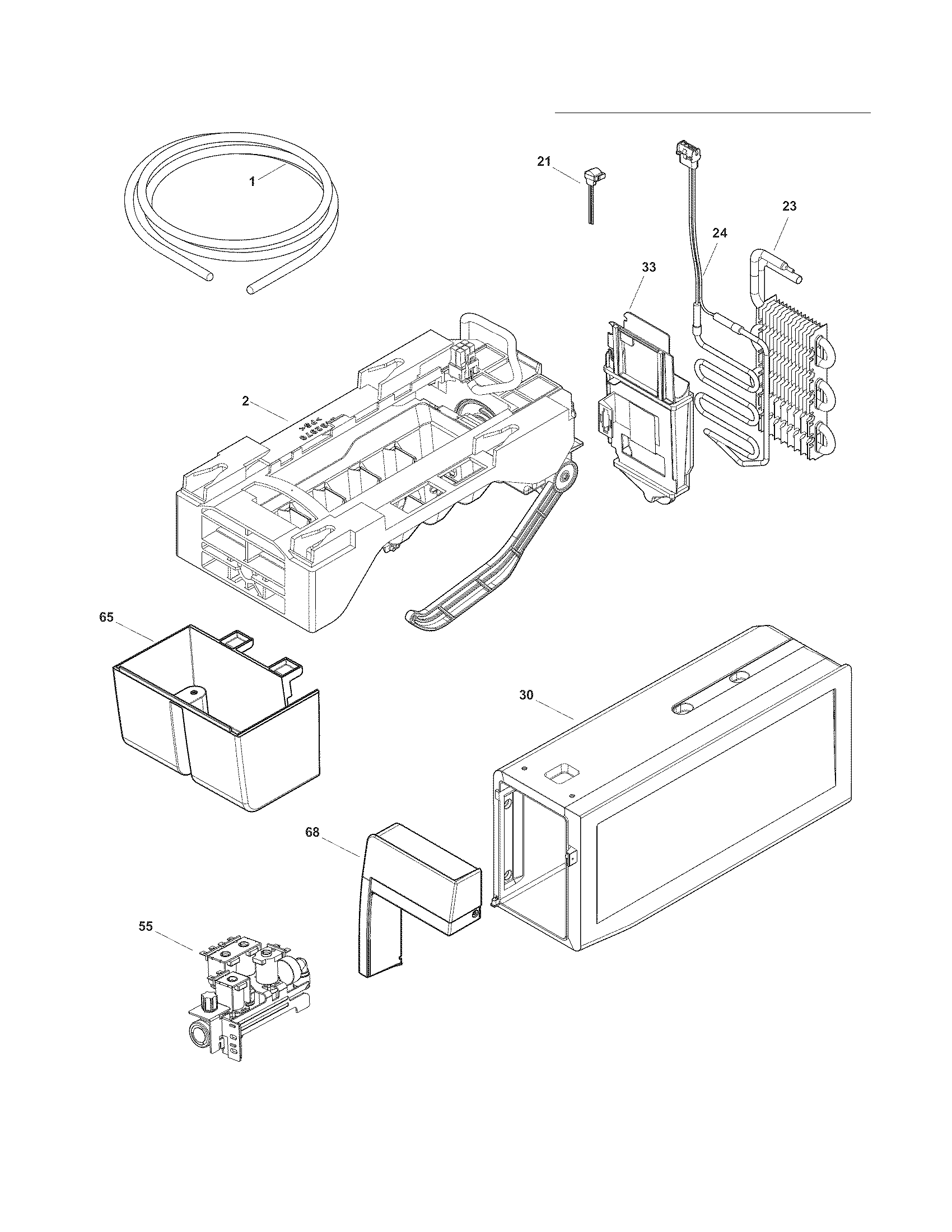 Frigidaire FGHF2344MF5 ice maker diagram