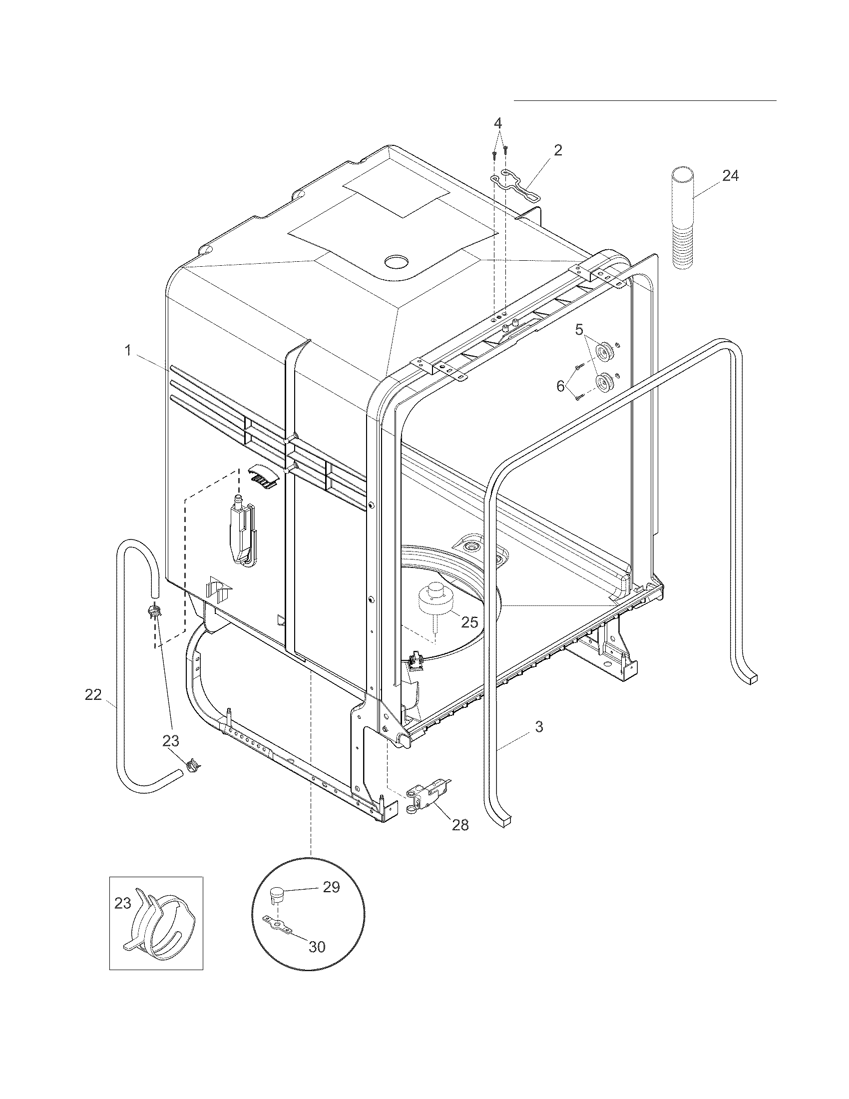 Frigidaire LGBD2435NQ0A tub diagram