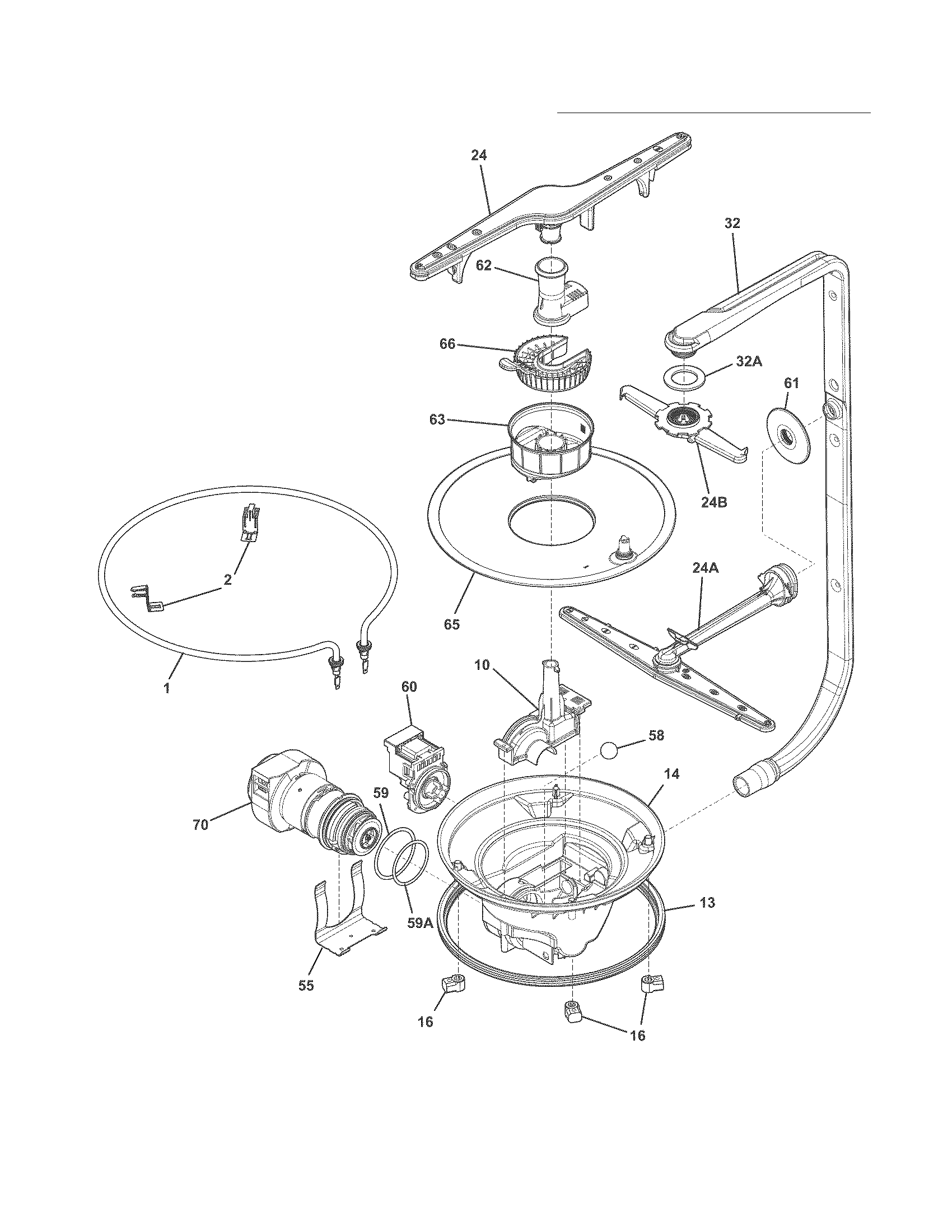 Frigidaire LGBD2435NQ0A motor & pump diagram