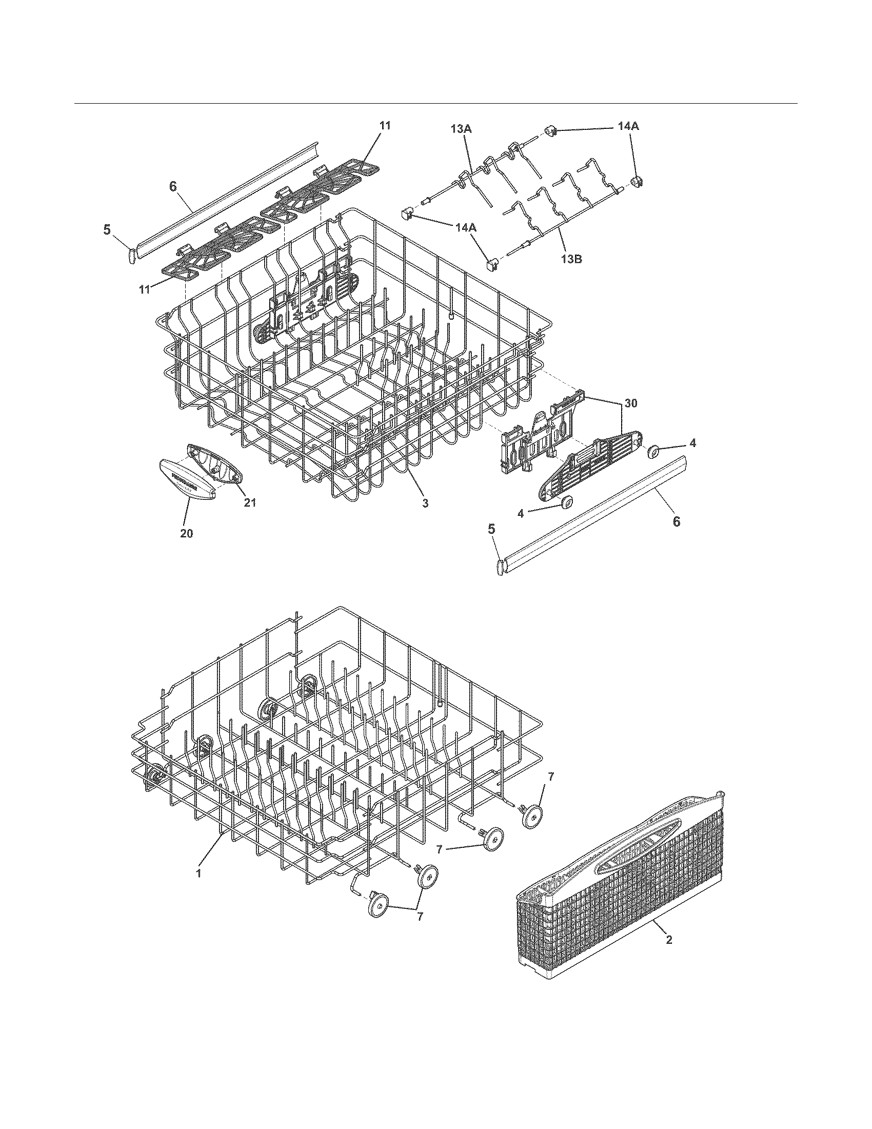 Frigidaire LGBD2435NQ0A racks diagram