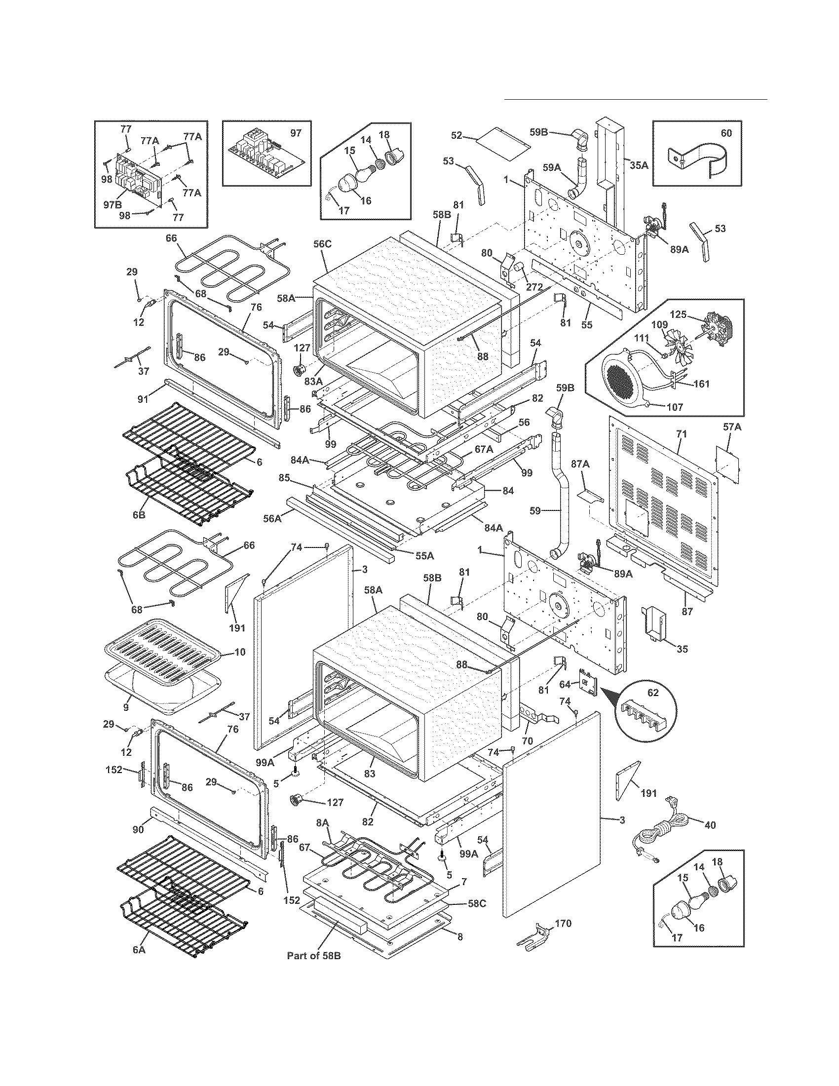 Frigidaire CGEF306TMFB body diagram