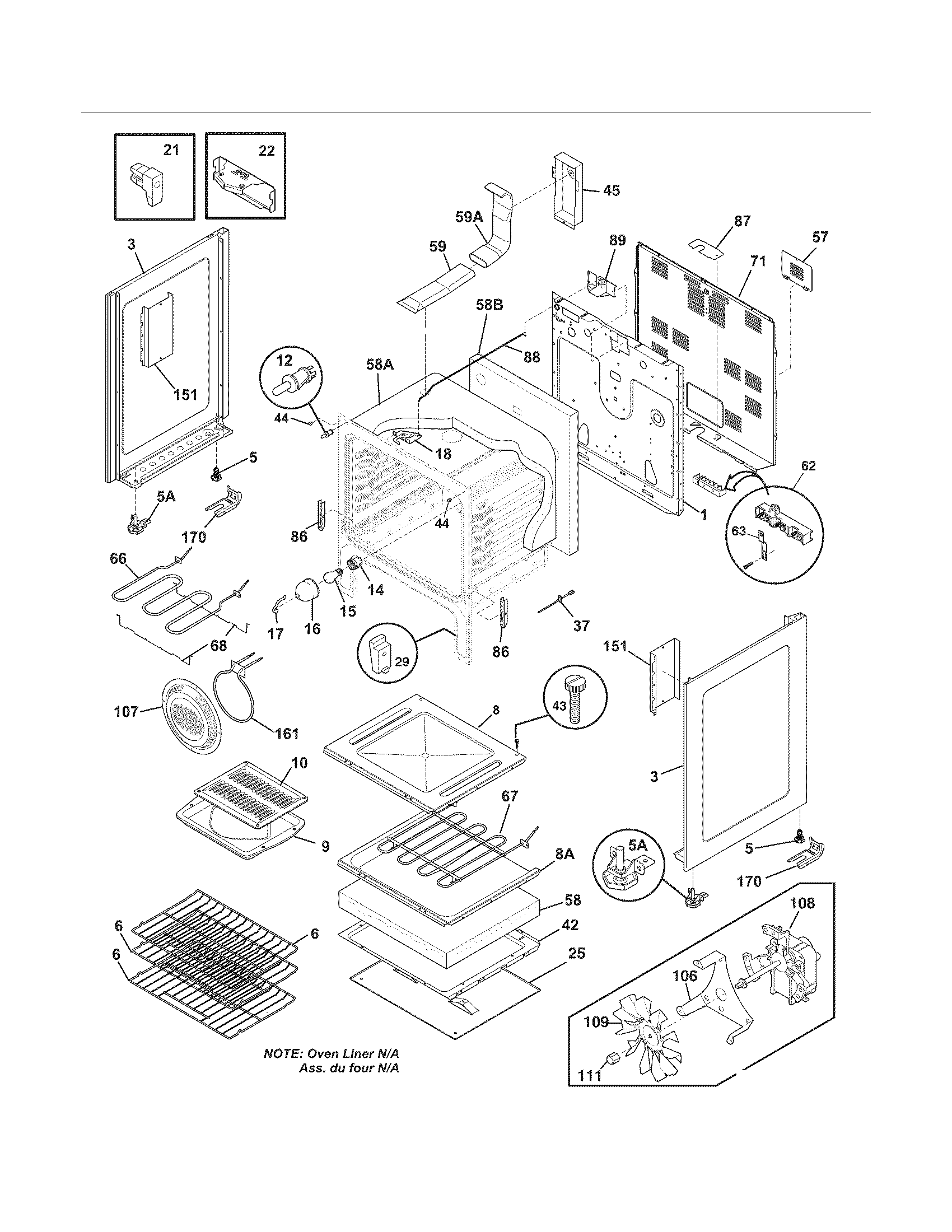 Crosley CRE3890LSJ body diagram