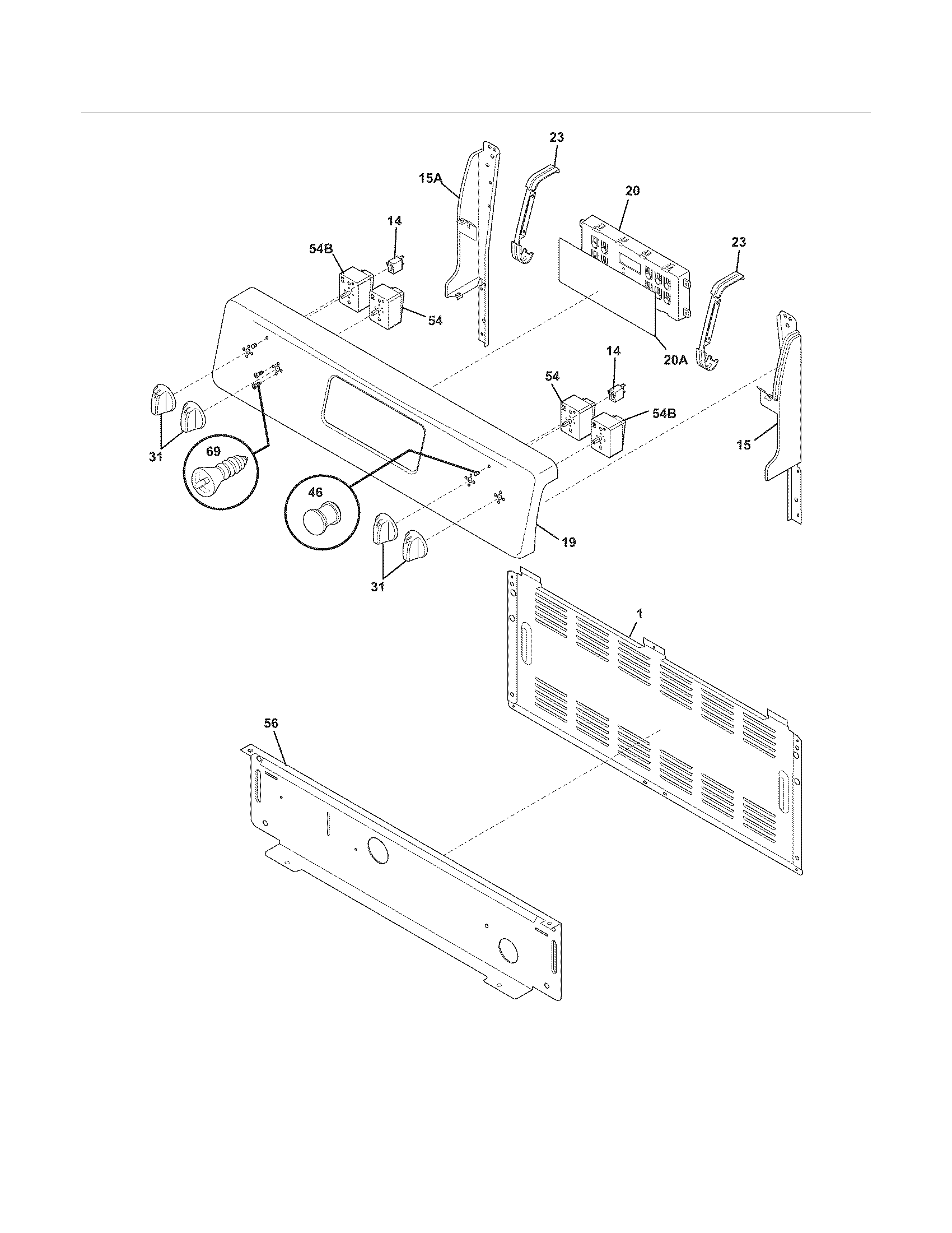 Frigidaire LFEF3019MSE backguard diagram