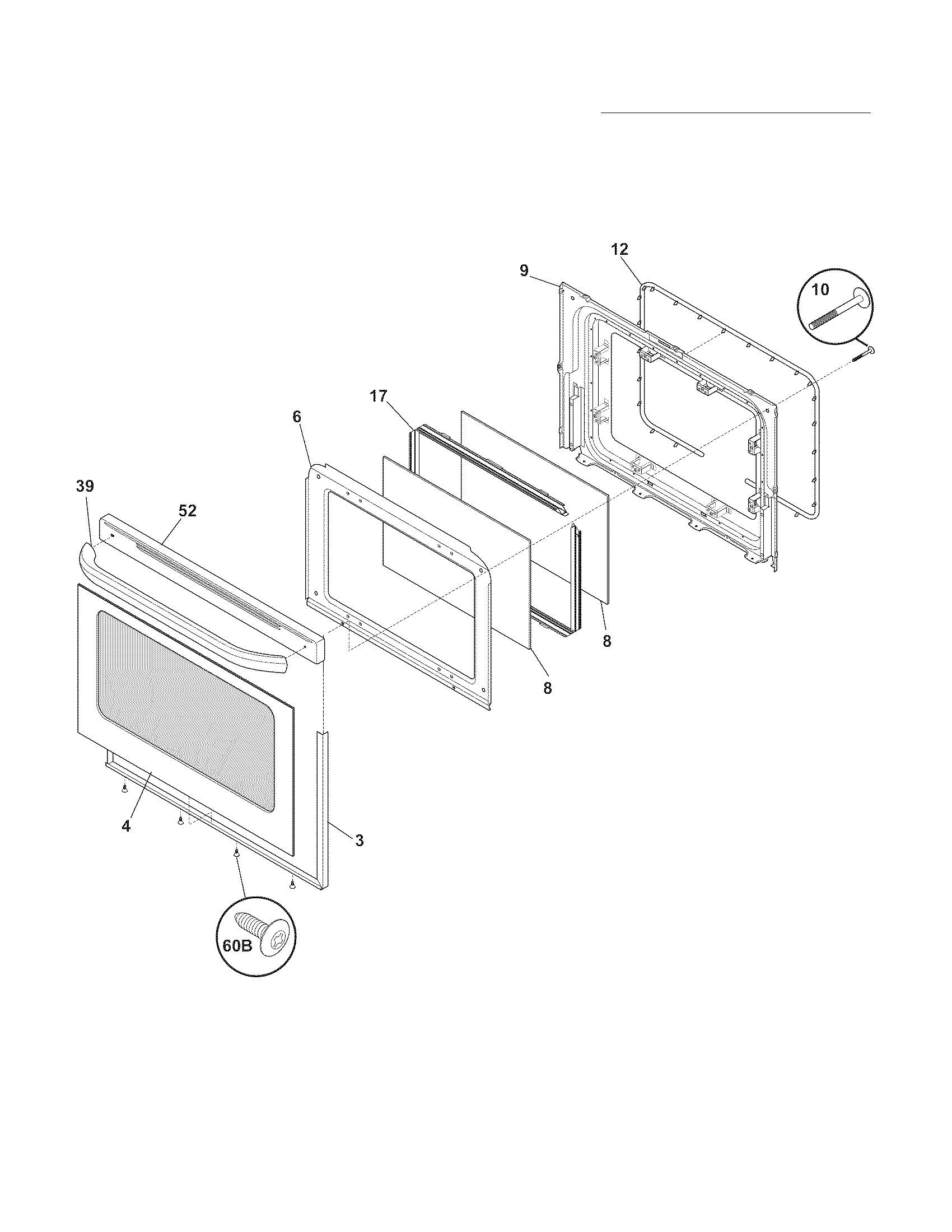 Frigidaire FFEF3043LSK door diagram